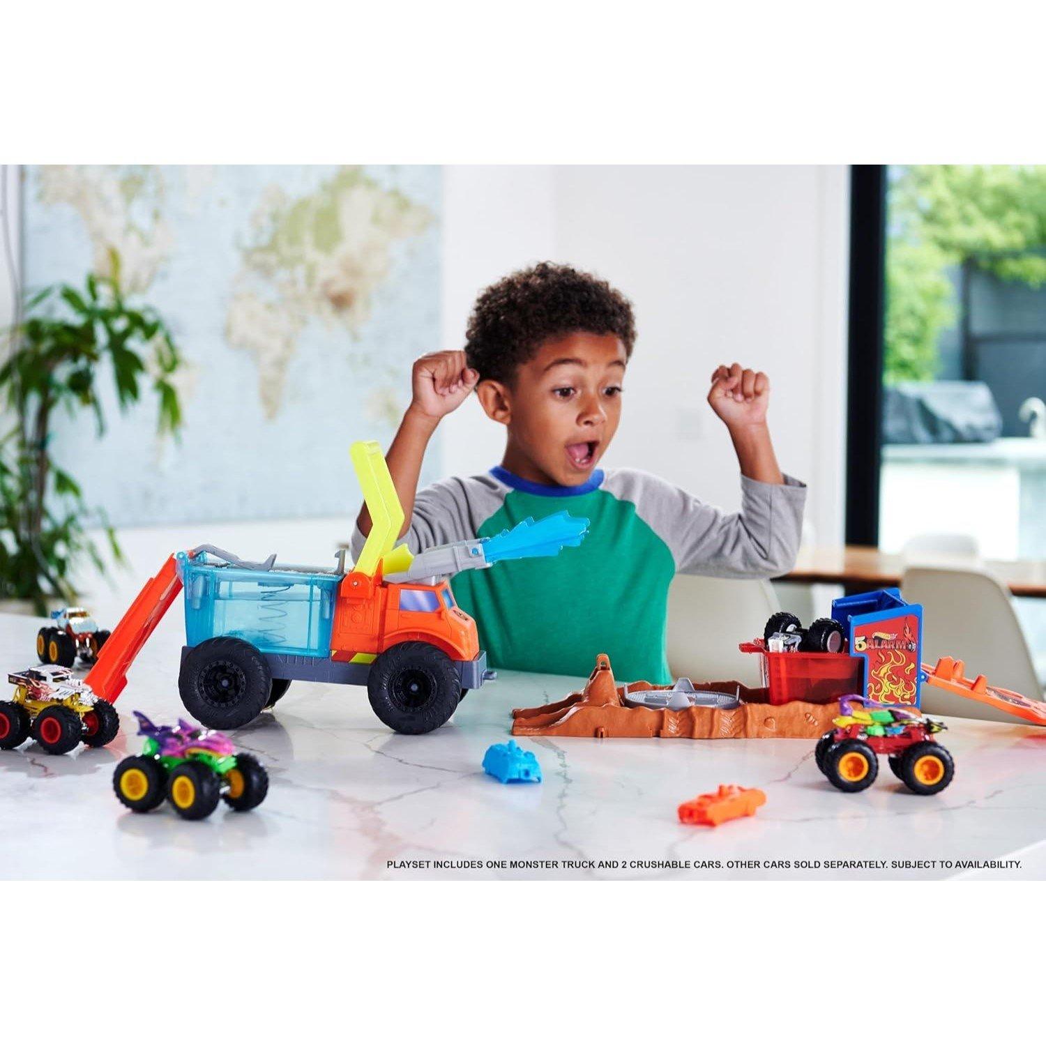 Multi Format An - Hot Wheels - Monster Trucks: Colour Shifters 5-Alarm Rescue Playset - 7