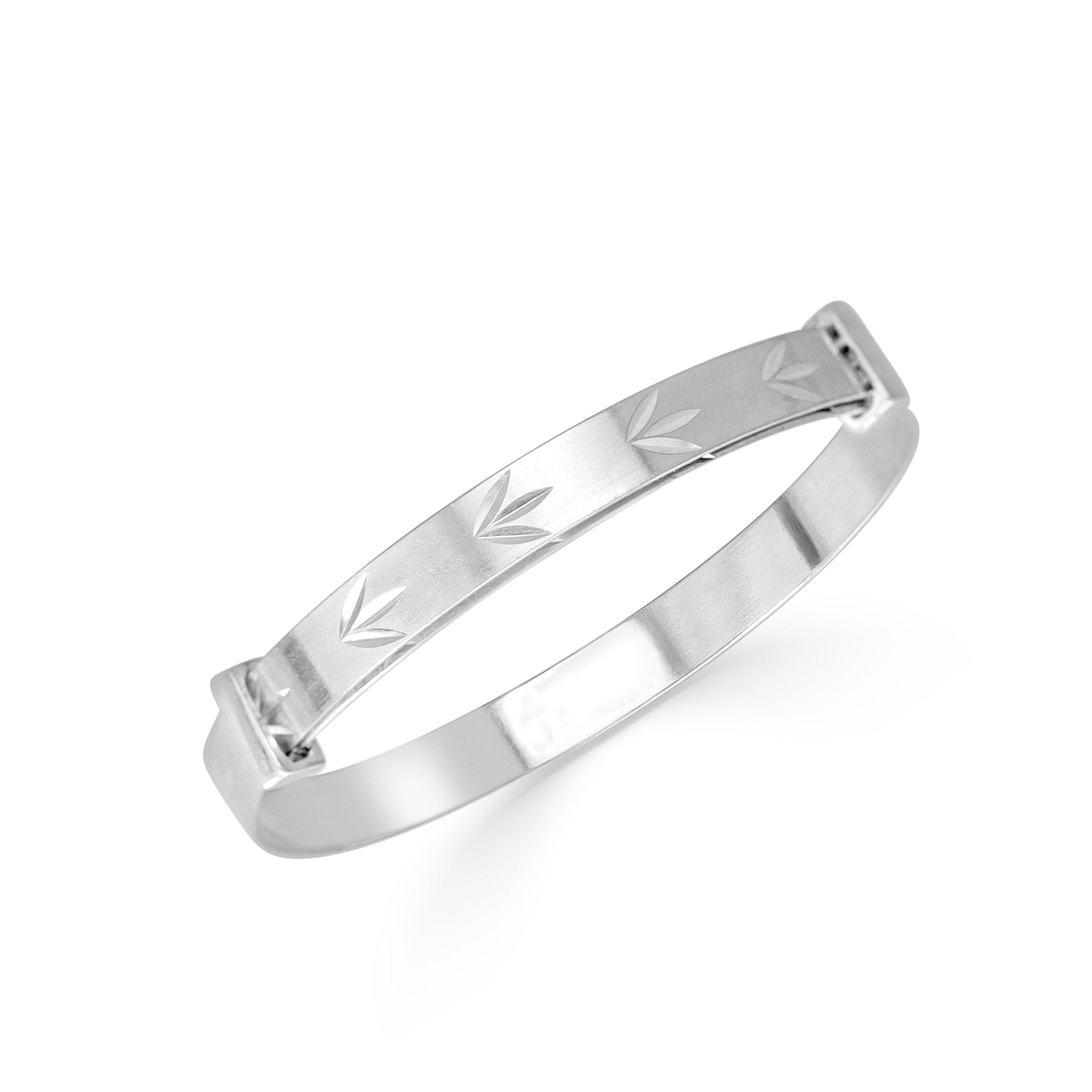 Silver - Espree - Childs Silver Leaf Design Bangle