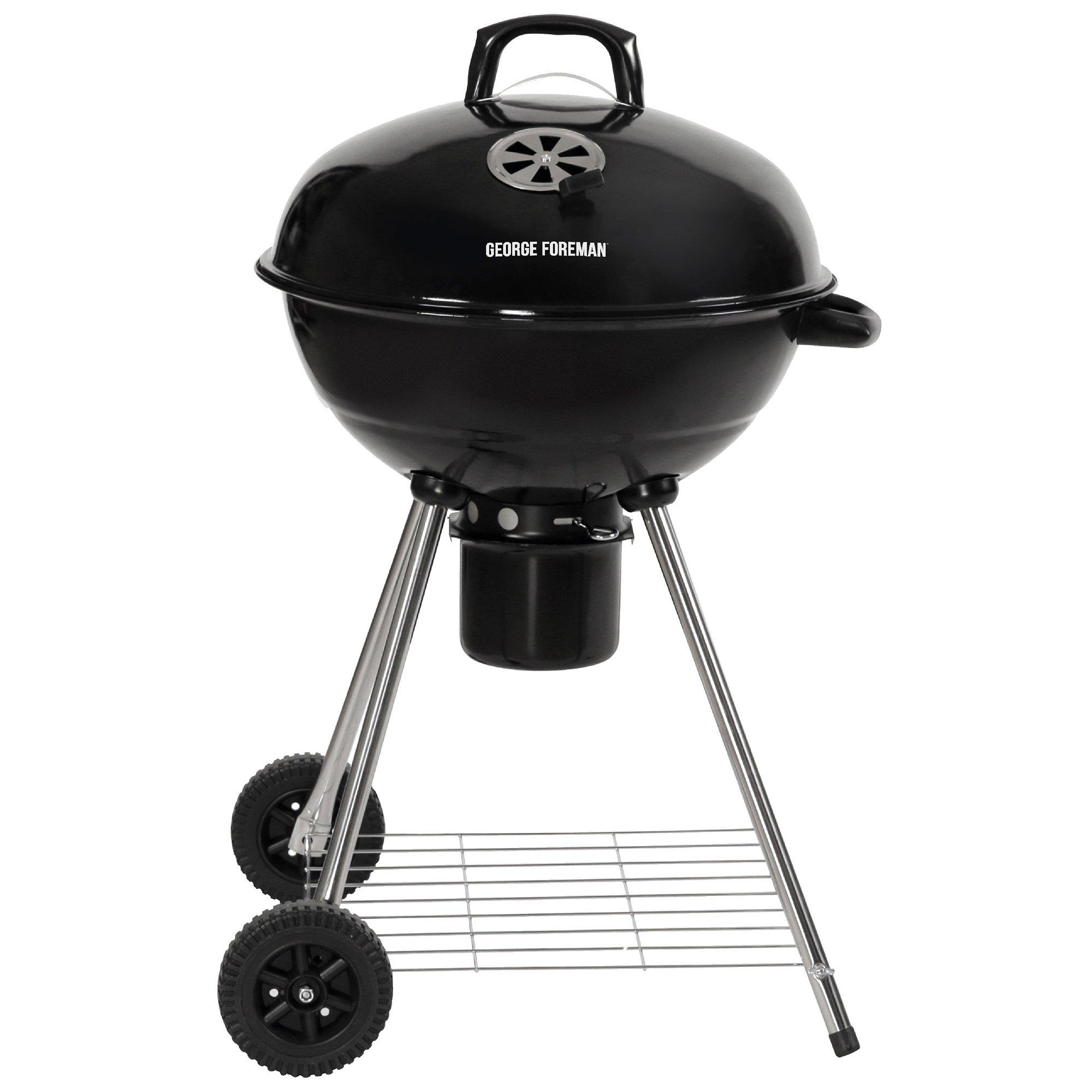 Black - George Foreman - GFKTBBQ Kettle Charcoal BBQ in Black - 1