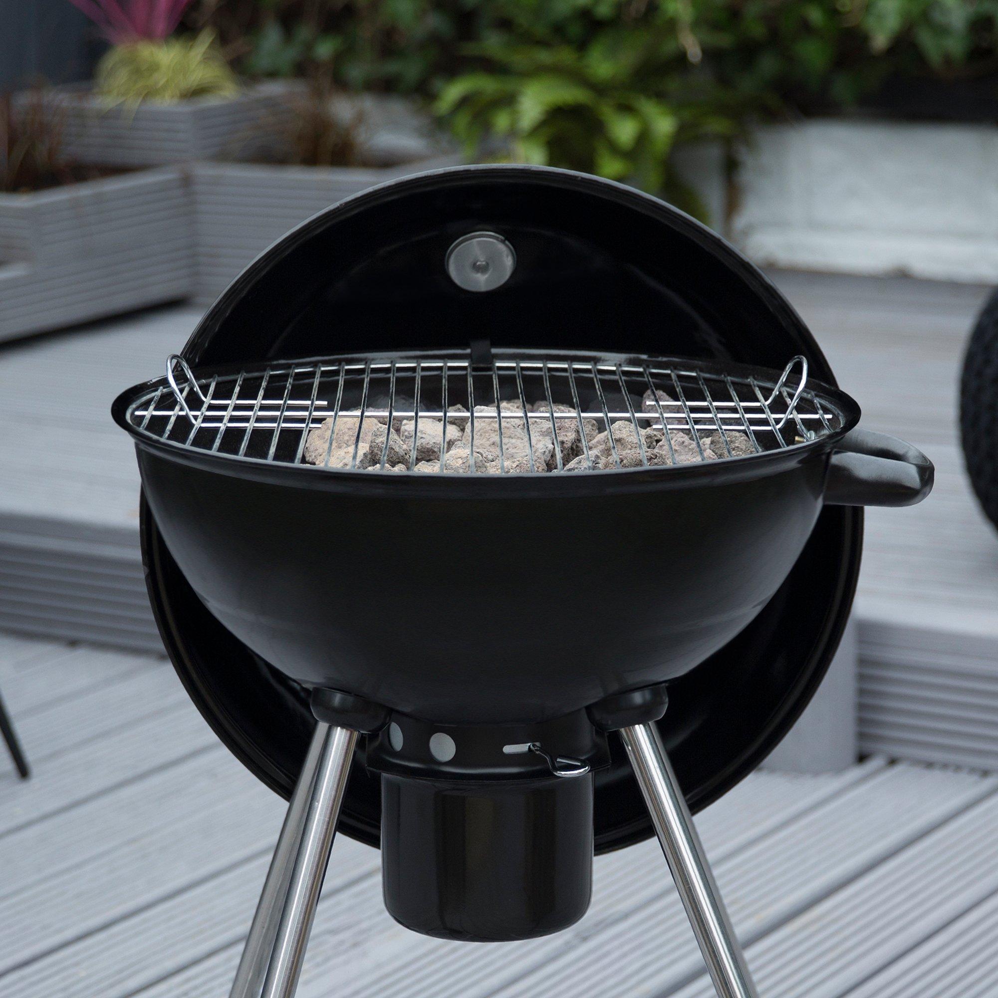 Black - George Foreman - GFKTBBQ Kettle Charcoal BBQ in Black - 5
