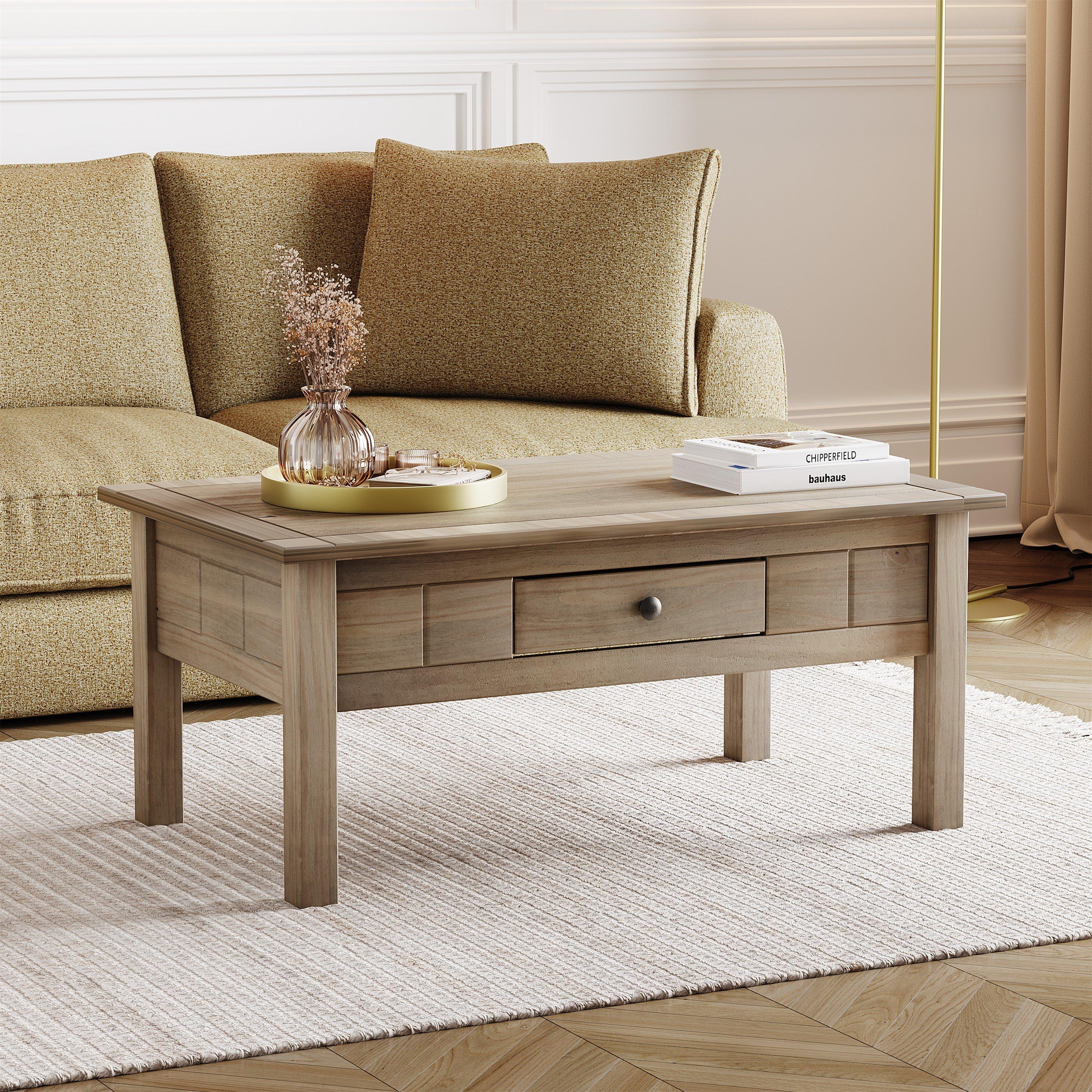 Lassic  Vida Designs Panama 1 Drawer Coffee Table - Oak - 1 Drawer