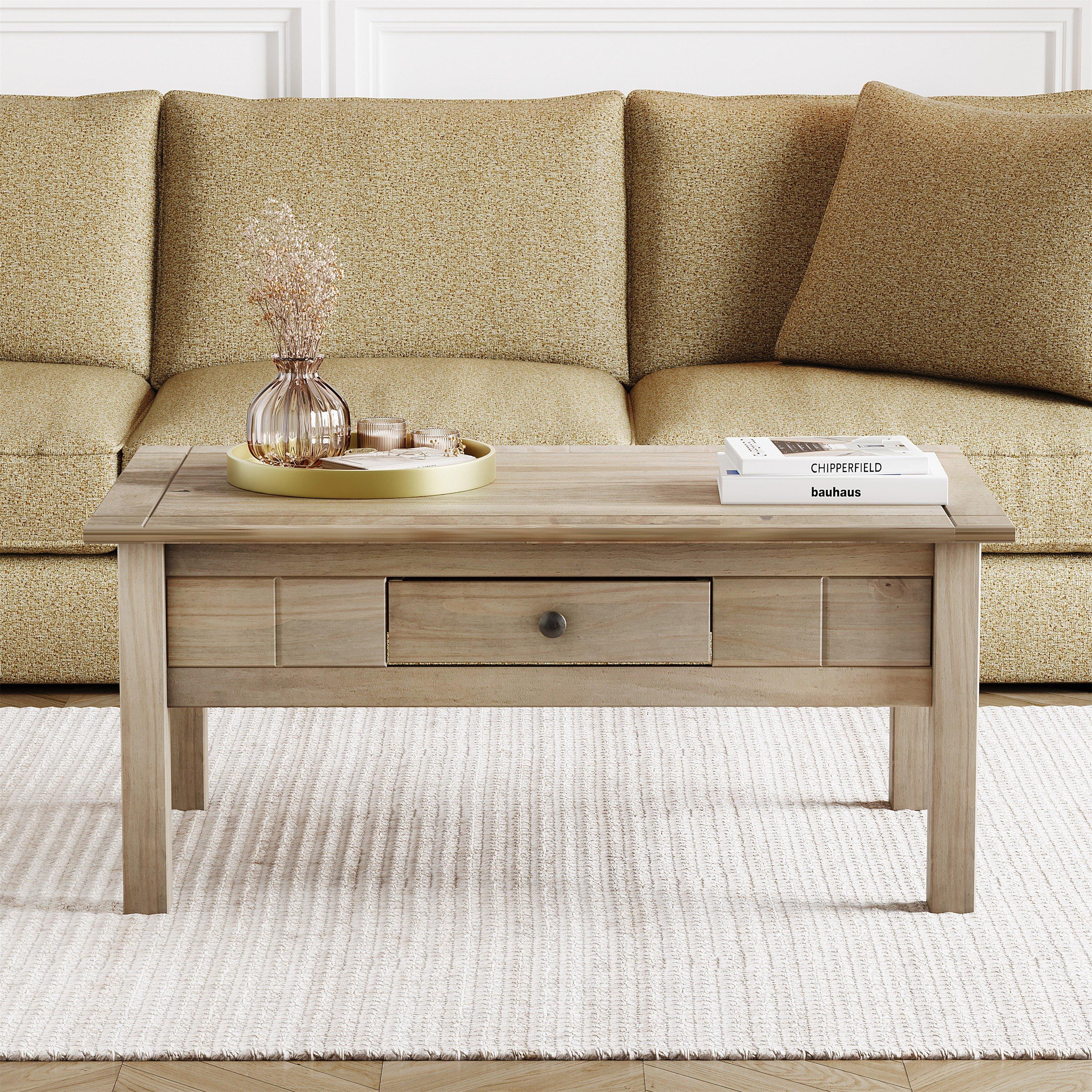 Oak - Lassic - Vida Designs Panama 1 Drawer Coffee Table - 3