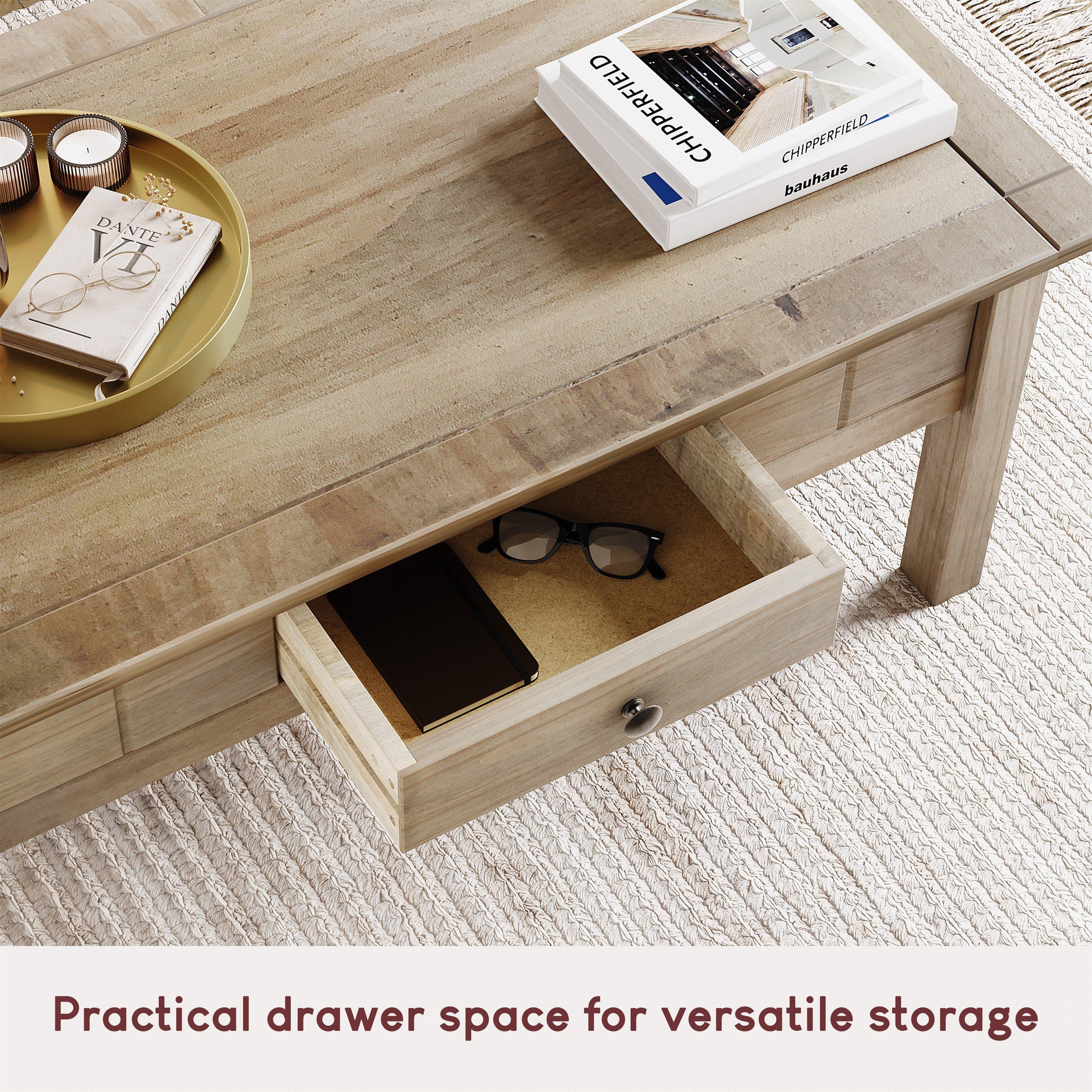 Oak - Lassic - Vida Designs Panama 1 Drawer Coffee Table - 4
