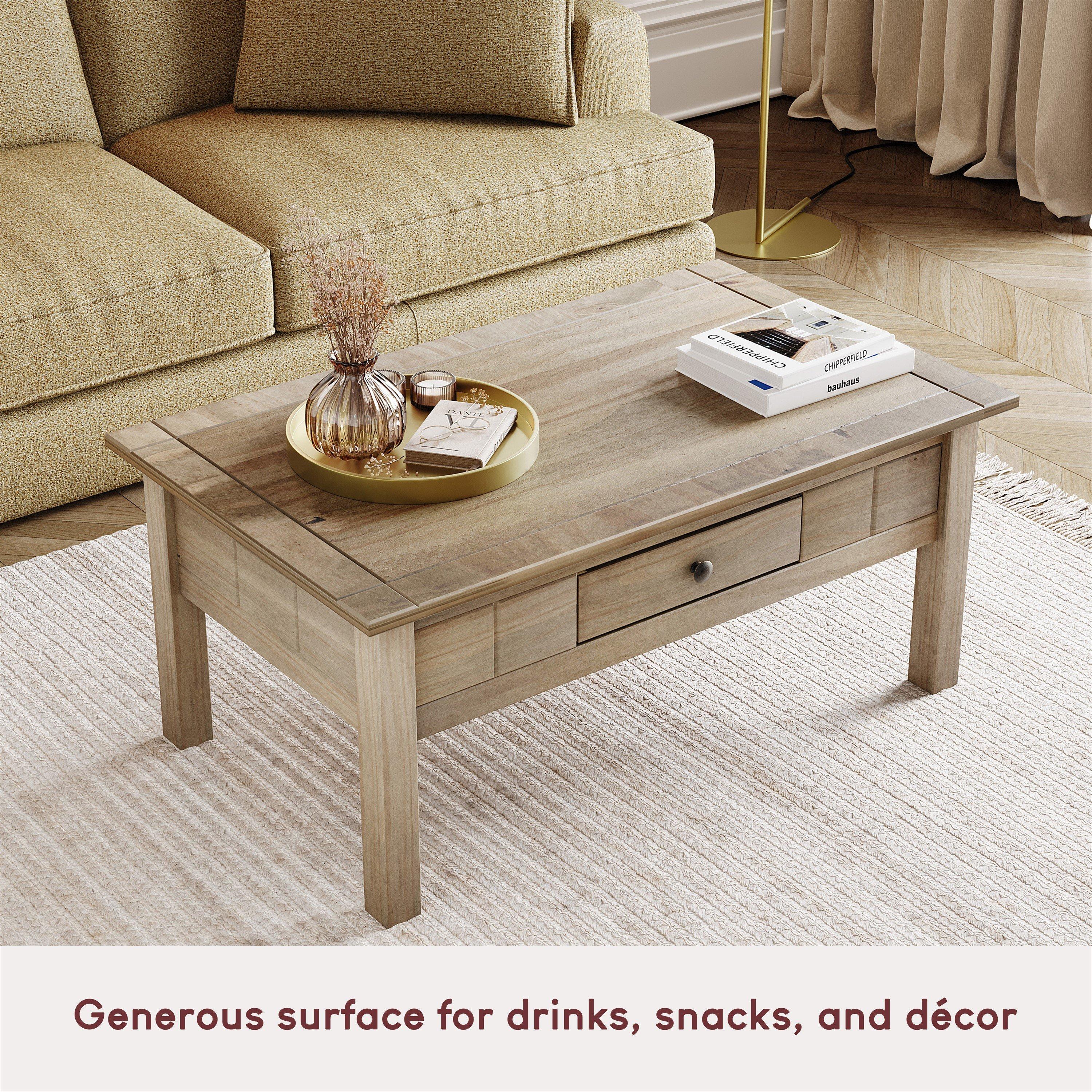 Oak - Lassic - Vida Designs Panama 1 Drawer Coffee Table - 5