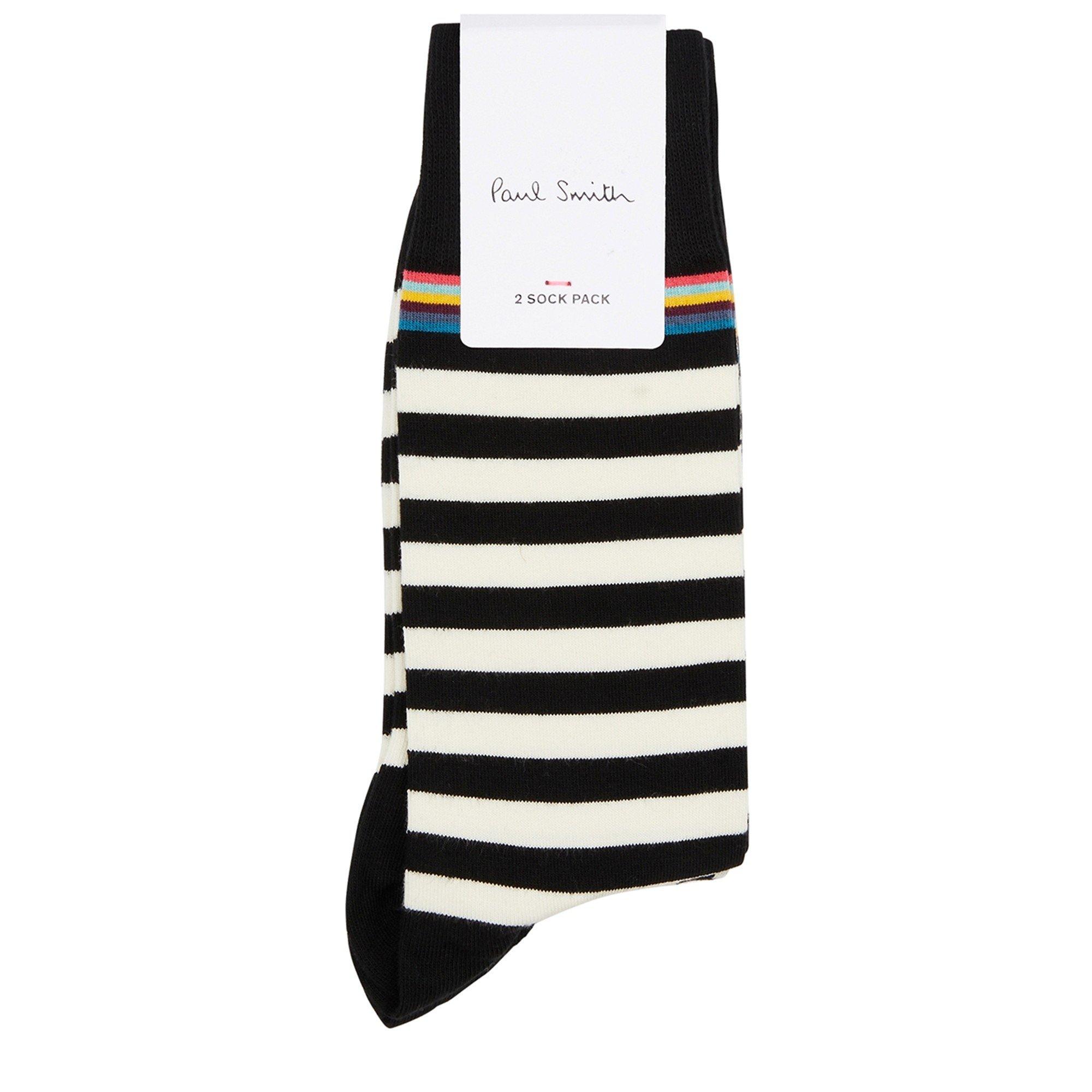 BLACK AND WHITE - PS Paul Smith Socks - PS MEN SOCK 2 PACK MARIUS - 2