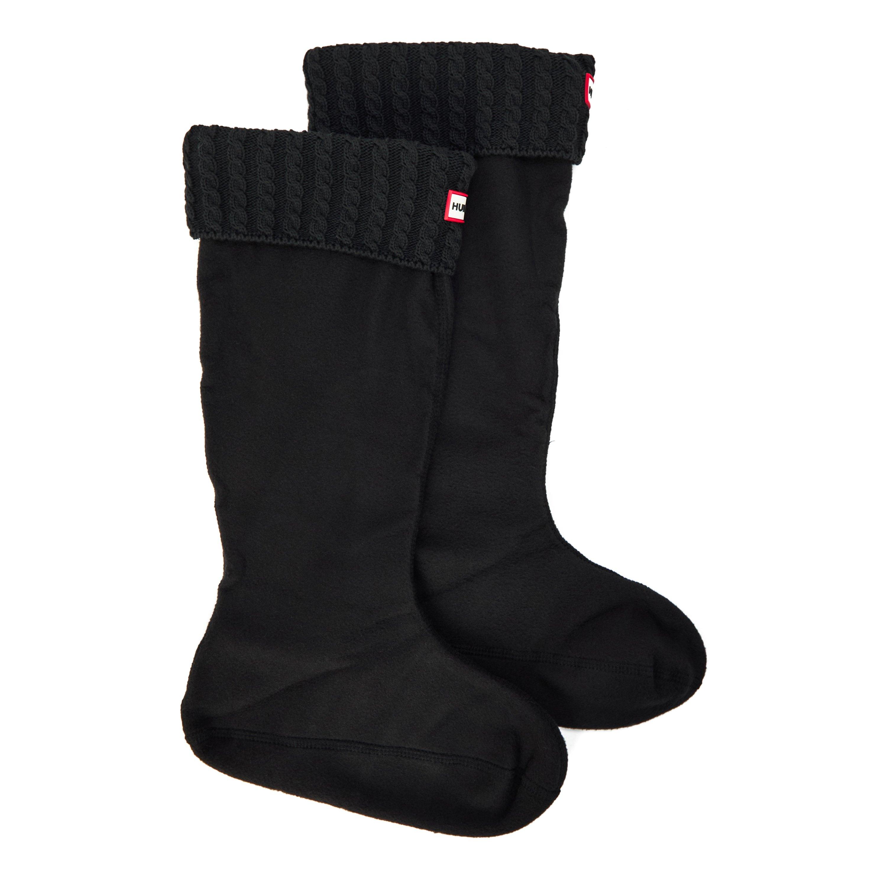 BLACK - Hunter - RECYCLED MINI CABLE KNIT SOCK - 1