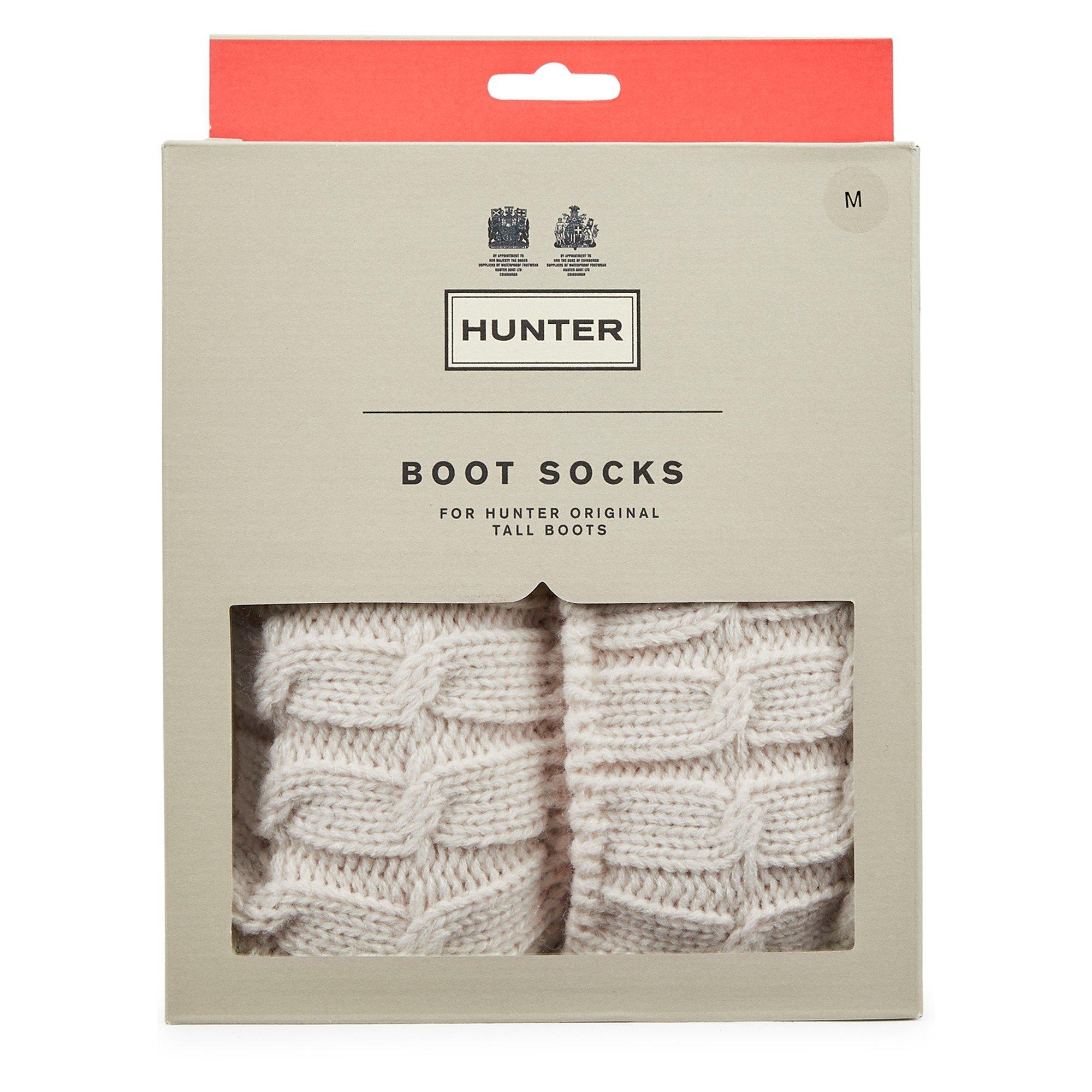 WHITE - Hunter - RECYCLED 6 STITCH CABLE SOCK - 2