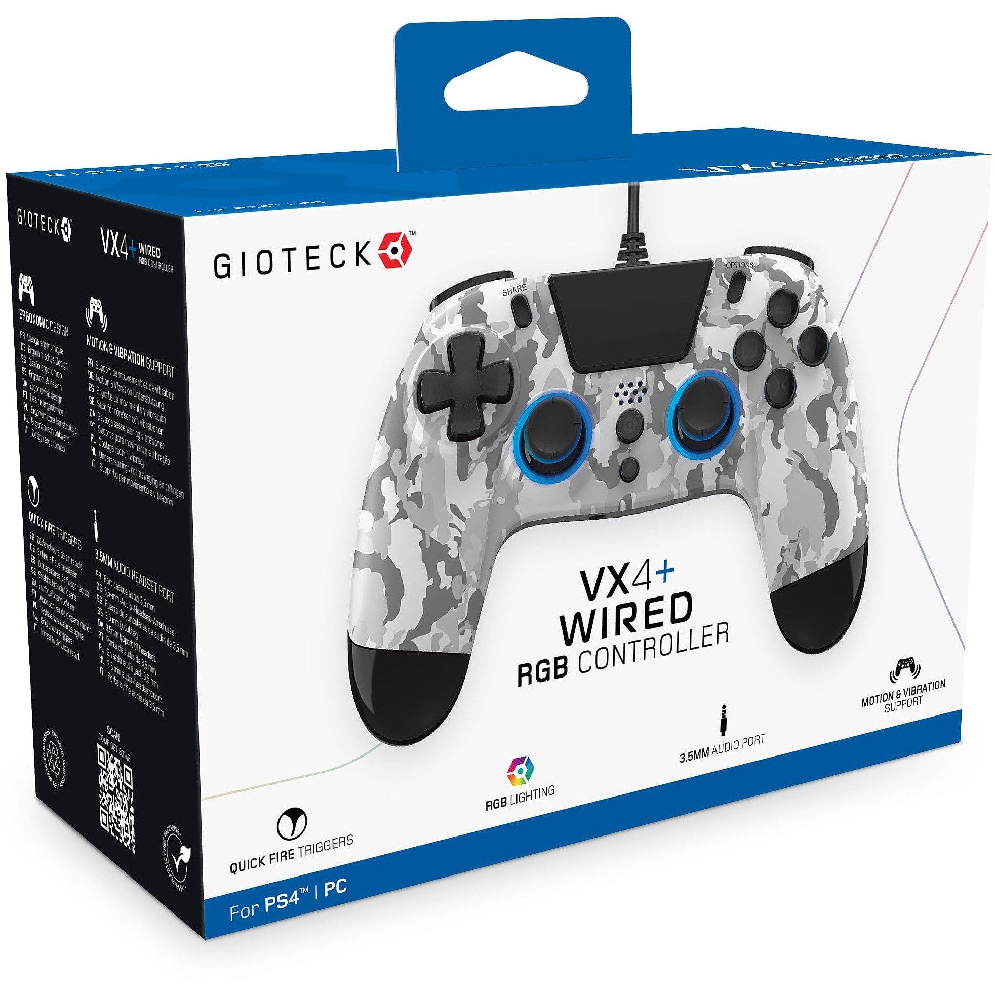 RGB White Camo - Gioteck - Gioteck VX-4+ Wired RGB PS4 Controller - Camo - 4