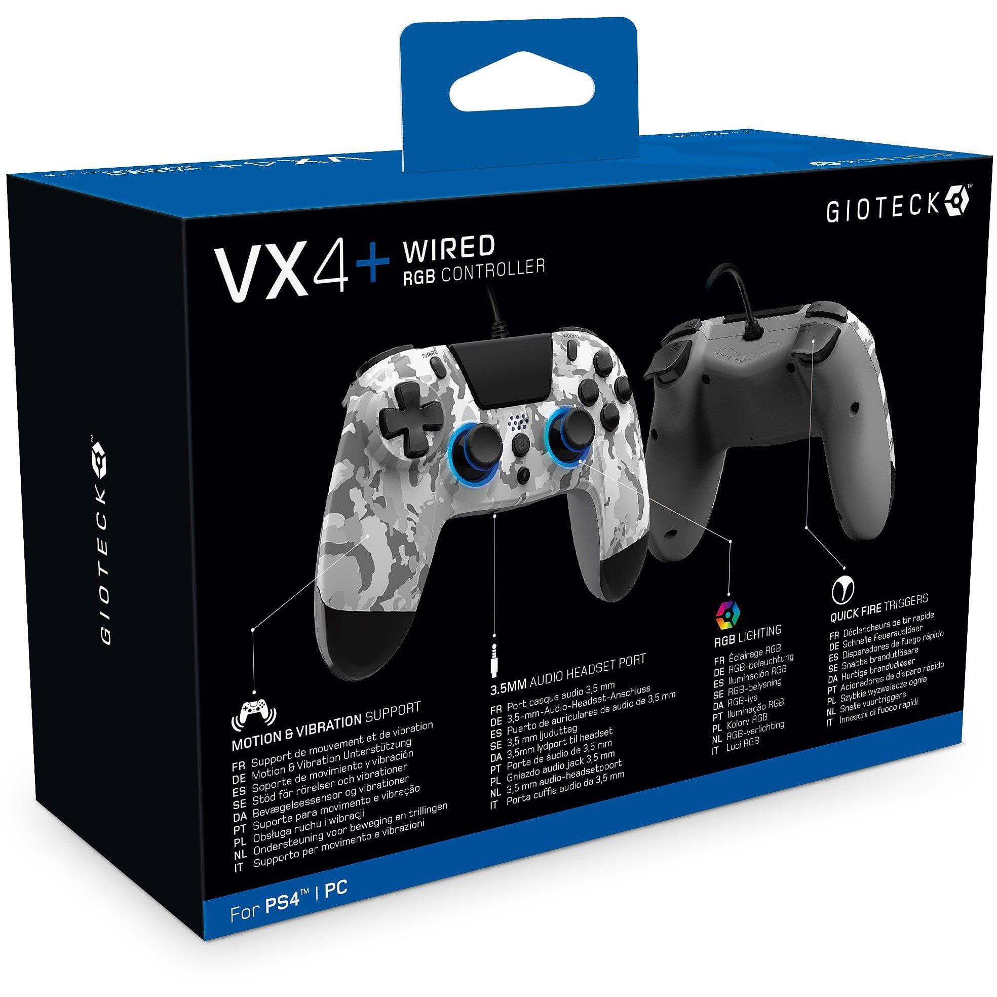 RGB White Camo - Gioteck - Gioteck VX-4+ Wired RGB PS4 Controller - Camo - 5