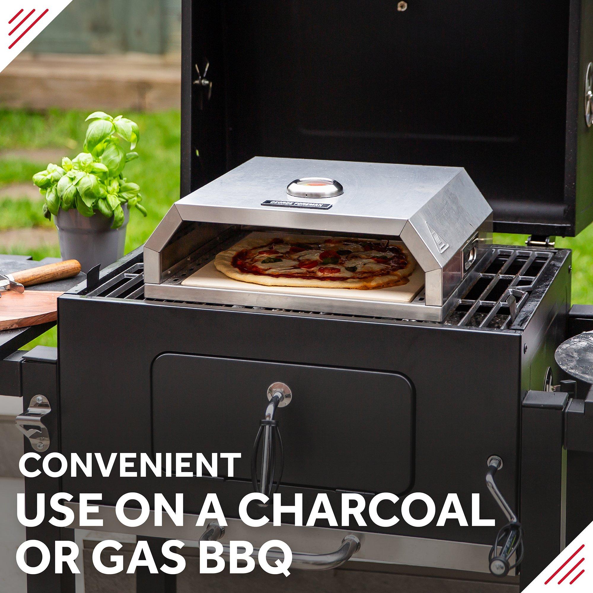 Stainless Steel - George Foreman - GFPO1SSPC BBQ Grill Top Pizza Oven with Paddle - 3