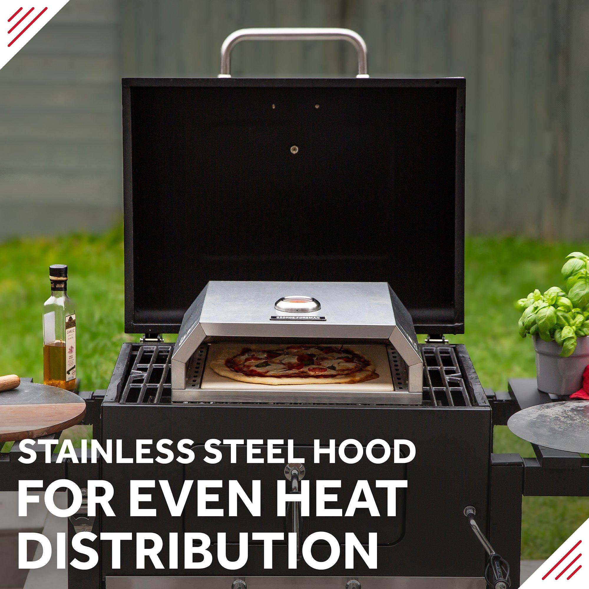 Stainless Steel - George Foreman - GFPO1SSPC BBQ Grill Top Pizza Oven with Paddle - 5
