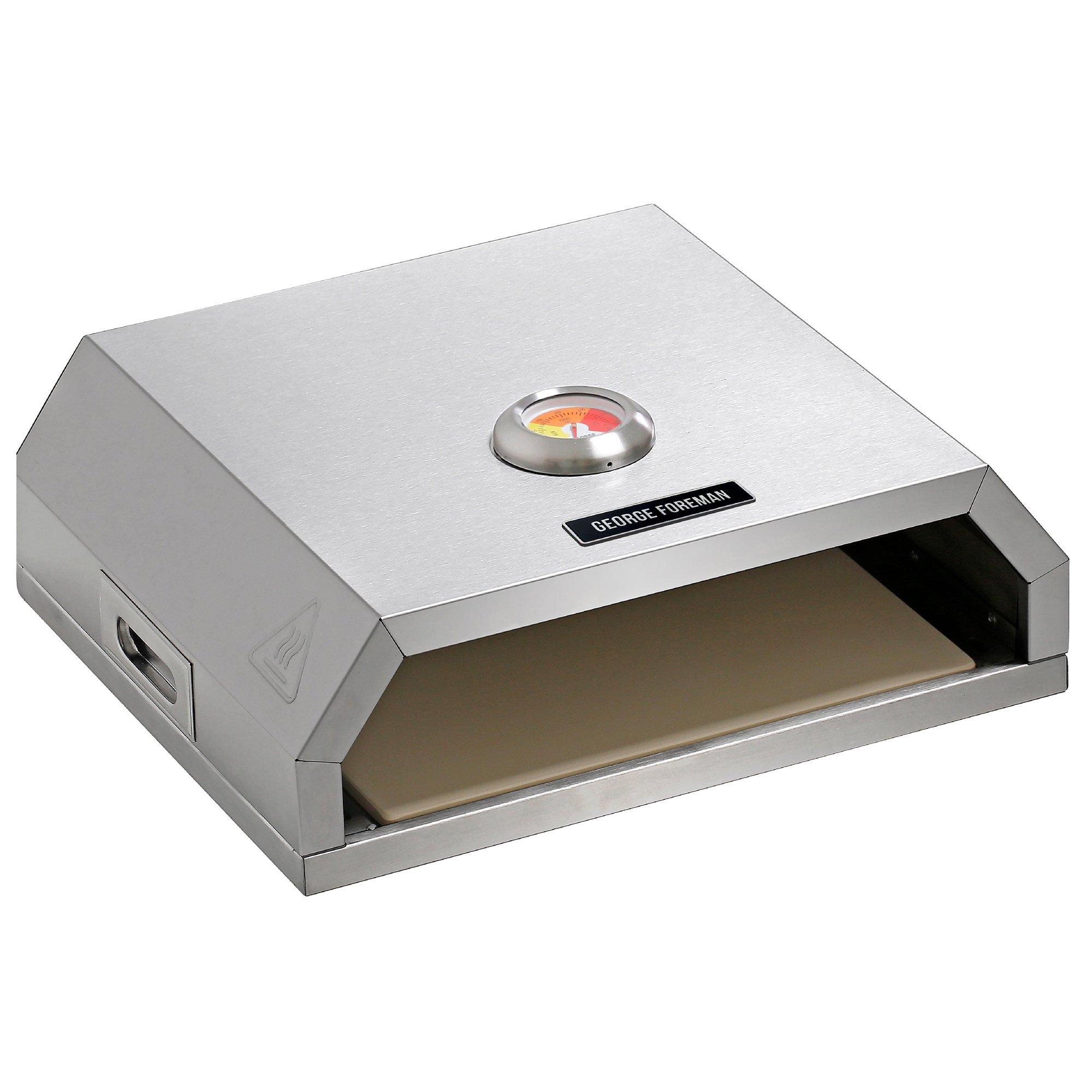 Stainless Steel - George Foreman - GFPO1SSPC BBQ Grill Top Pizza Oven with Paddle - 8