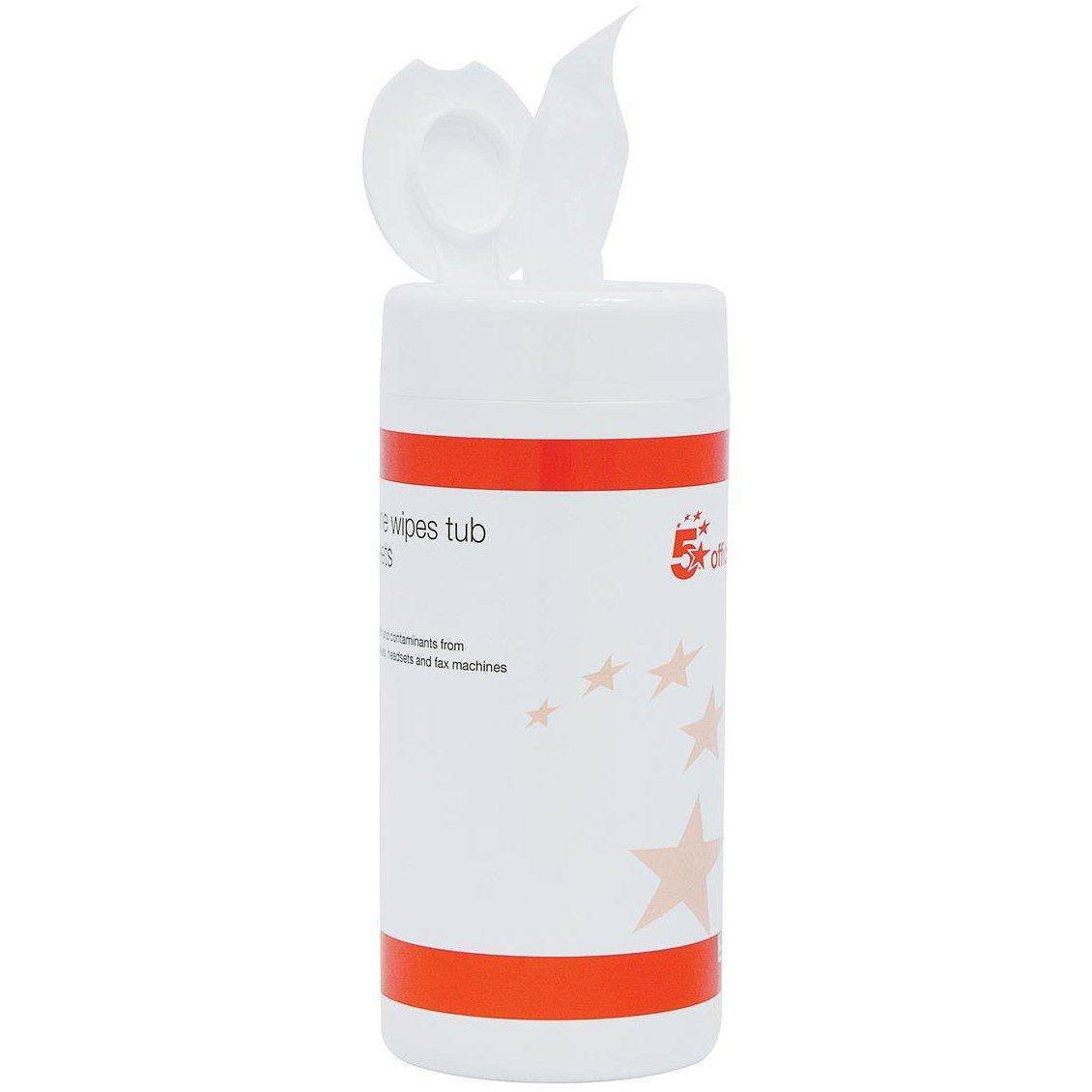 5 Star  Cleaning Wipes - Contains 100 Wipes - White