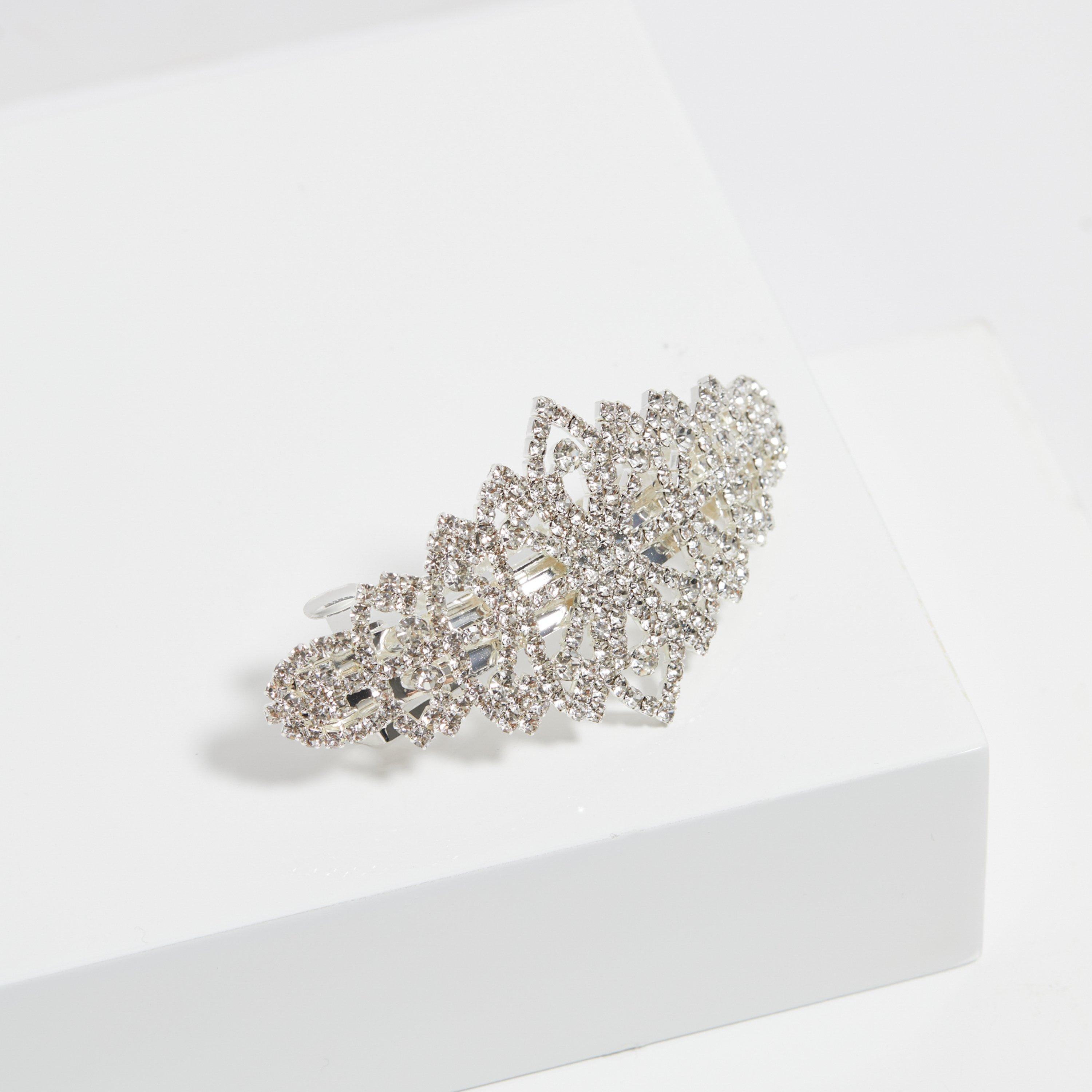 Silver - Jon Richard - Silver Plated Crystal Diamante Barette - 3