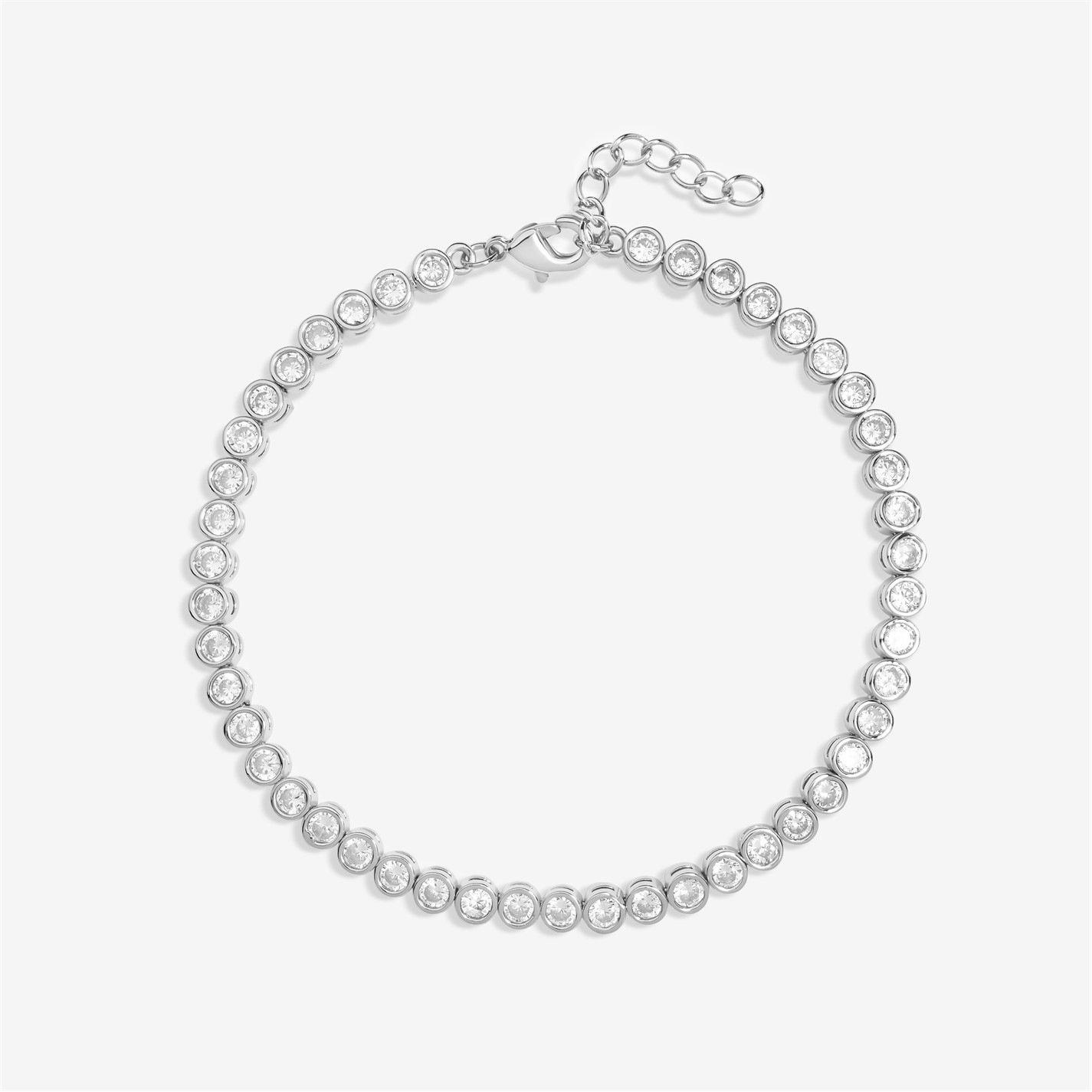 Gold - Jon Richard - Silver Plated Cubic Zirconia Tennis Bracelet - 1
