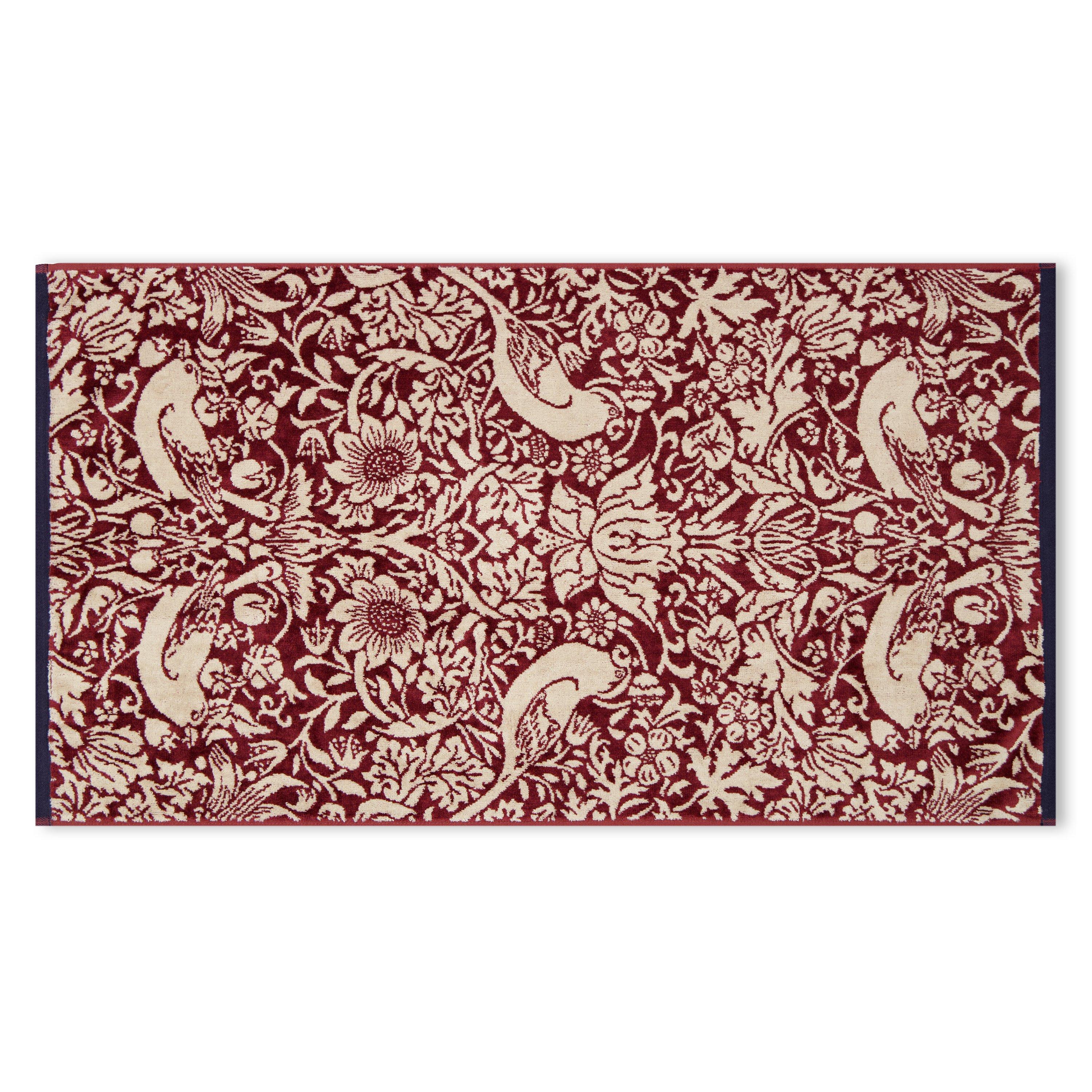Morris And Co  Strawberry Thief Bathmat - Blue - HAND TOWEL