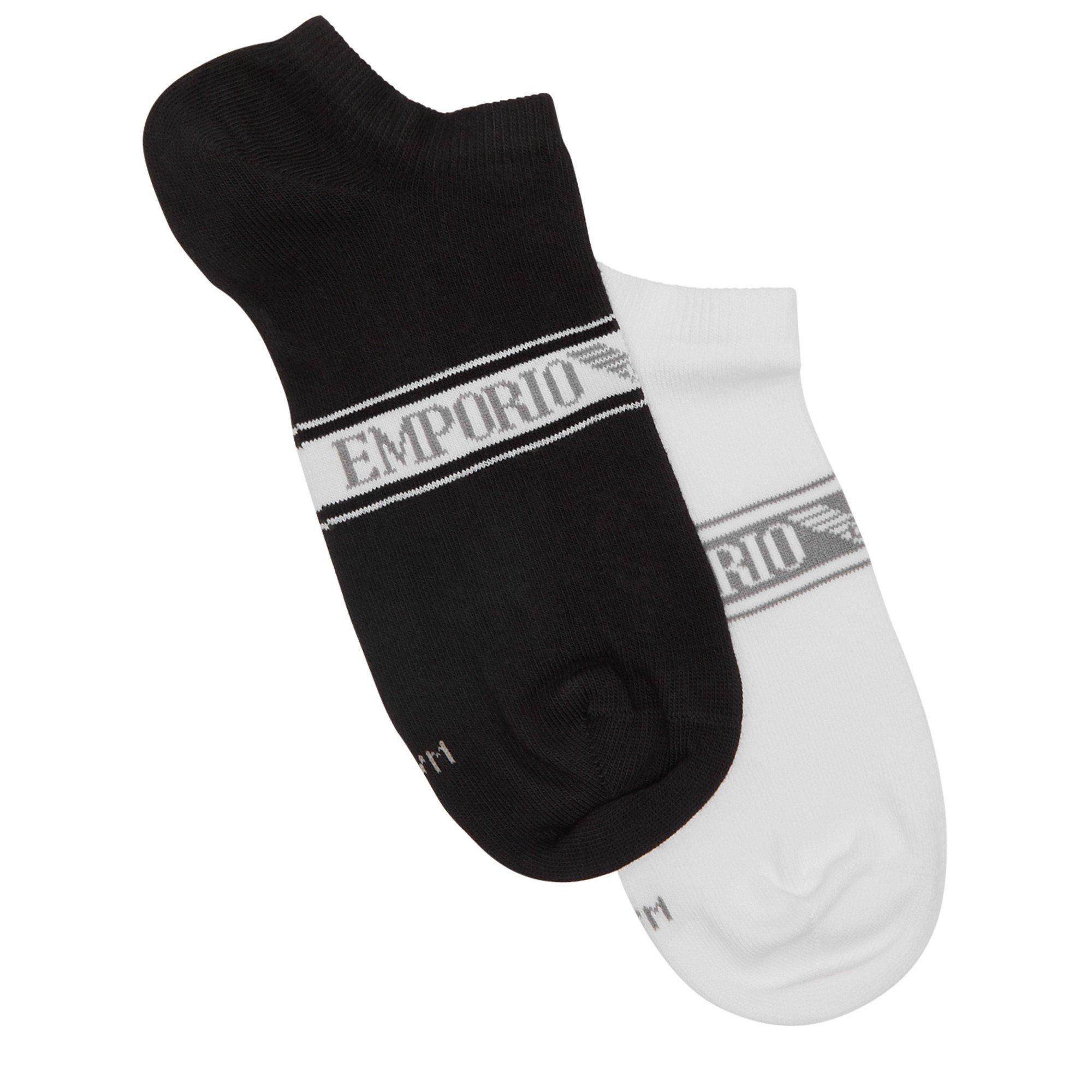 BLACK AND OTHER - Emporio Armani - ARMANI 2 PACK FOOTIE SOCKS - 1