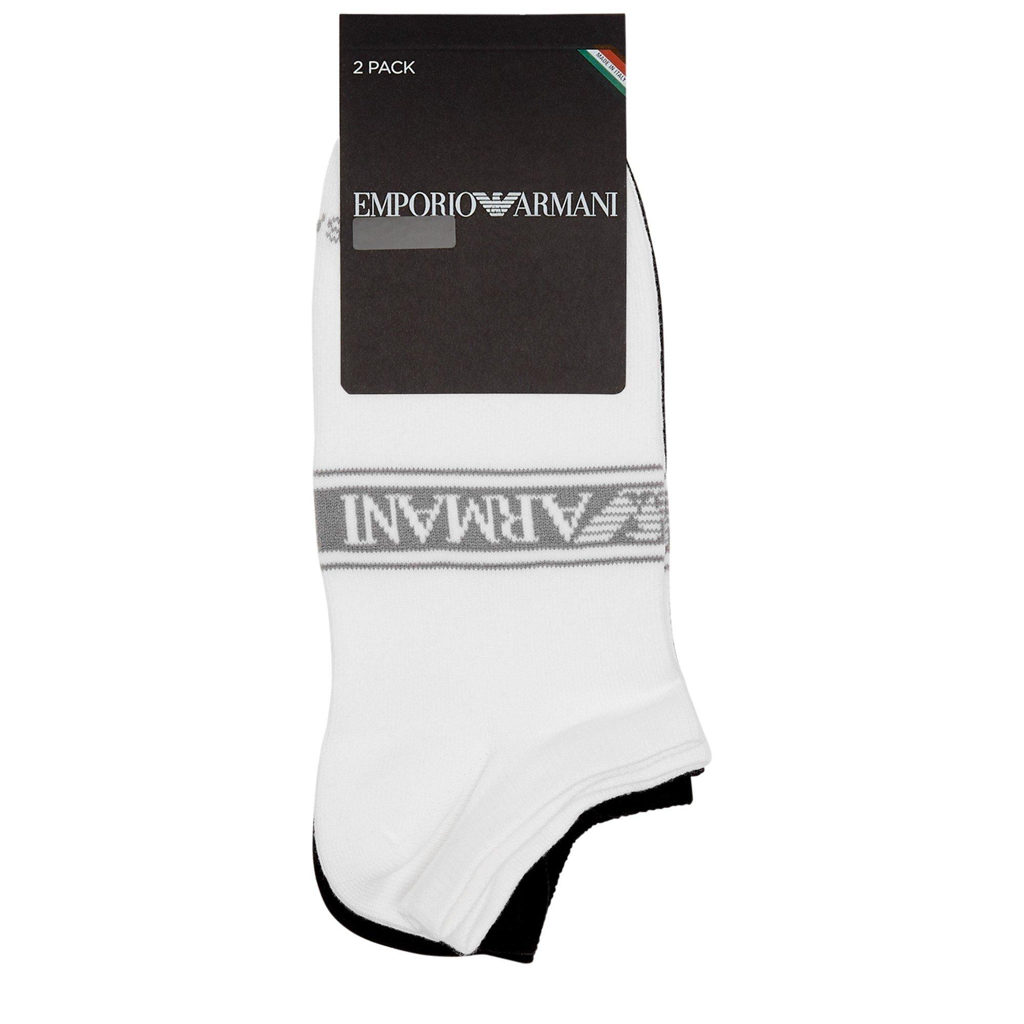 BLACK AND OTHER - Emporio Armani - ARMANI 2 PACK FOOTIE SOCKS - 2