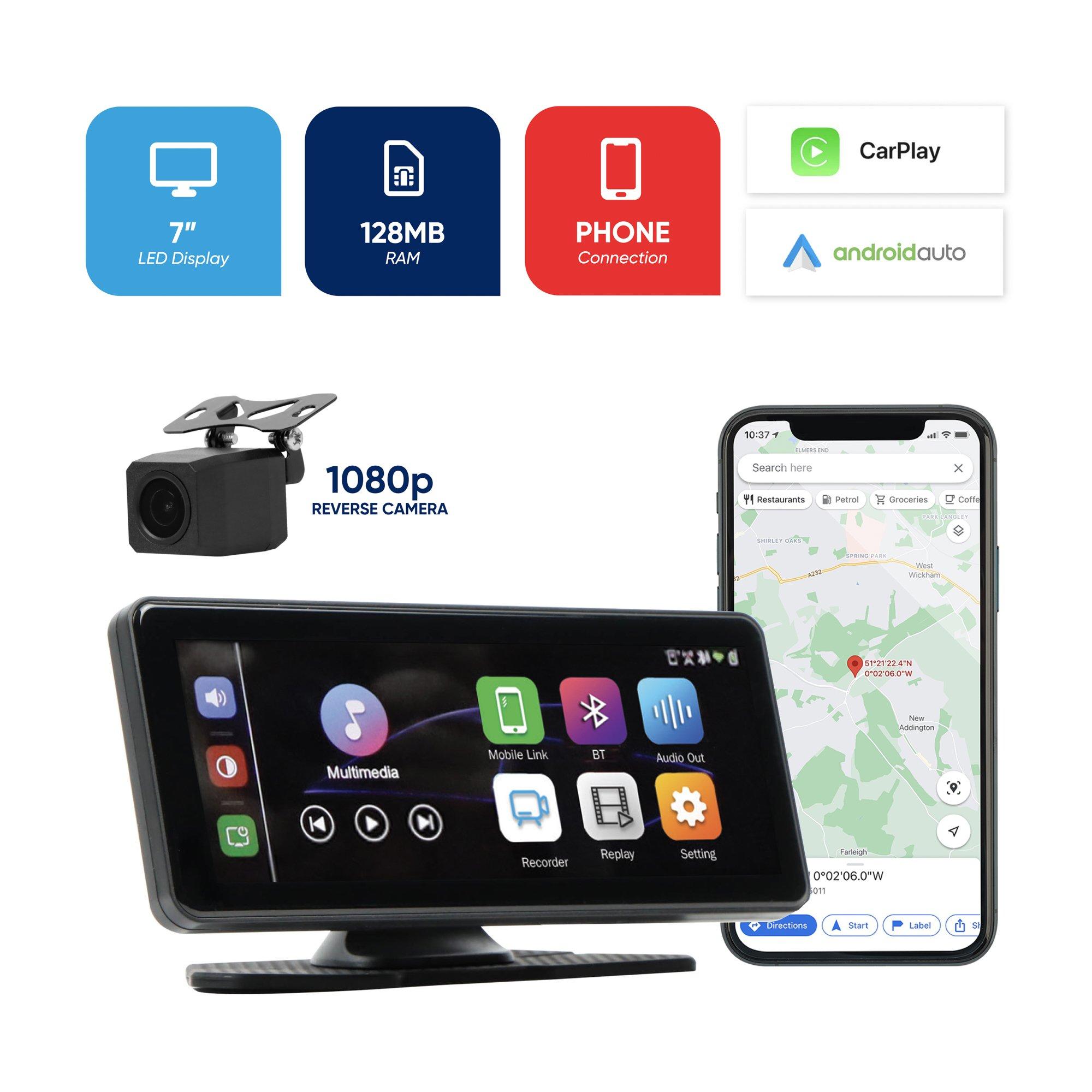 Black - Streetwize - 7 FreePlay Car Display Unit with Rear Camera - 3