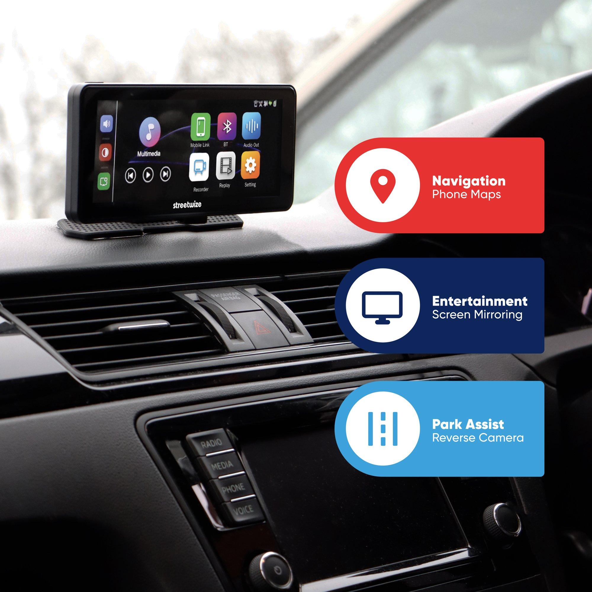 Black - Streetwize - 7 FreePlay Car Display Unit with Rear Camera - 7