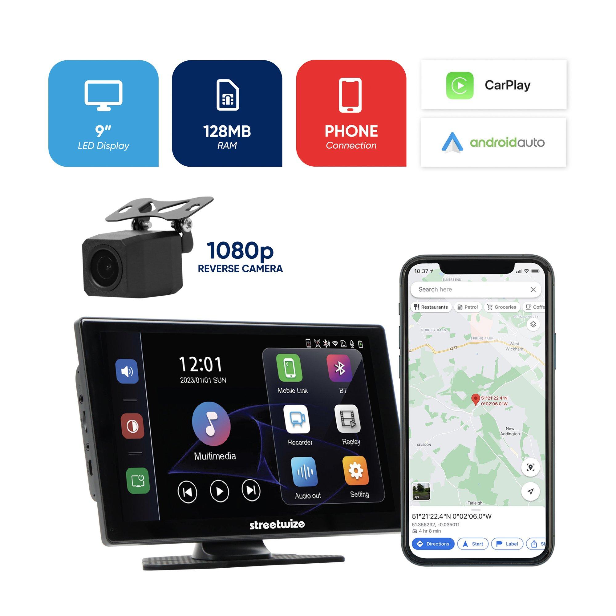 Black - Streetwize - 9 FreePlay Car Display Unit with Rear Camera - 3