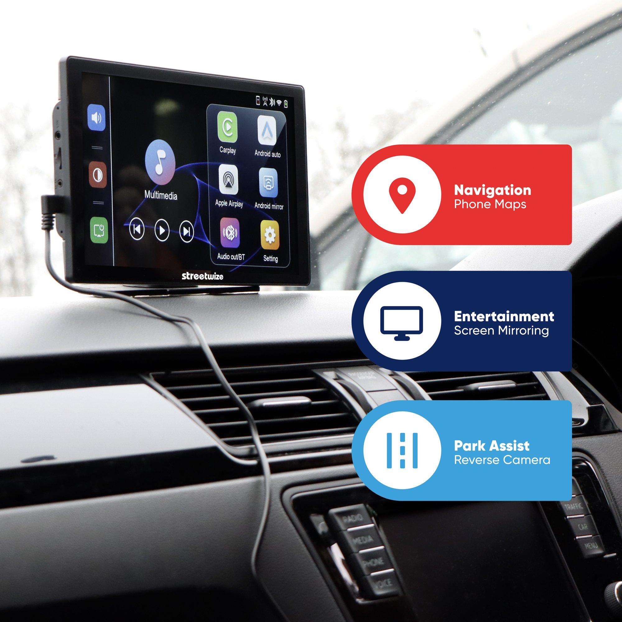 Black - Streetwize - 9 FreePlay Car Display Unit with Rear Camera - 7