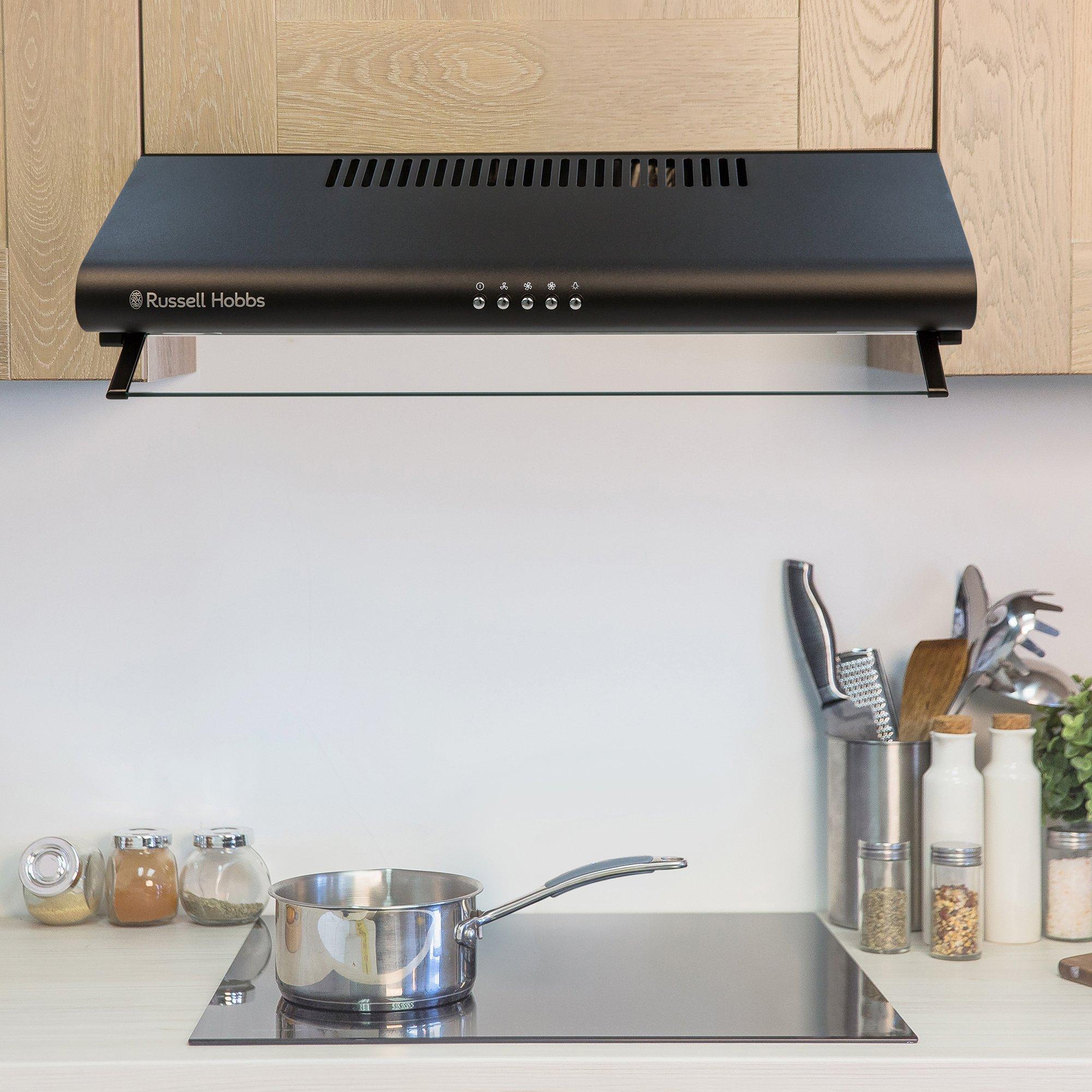 Black - Russell Hobbs - RHVSRCH602B-M 60cm Wide Visor Cooker Hood - 2