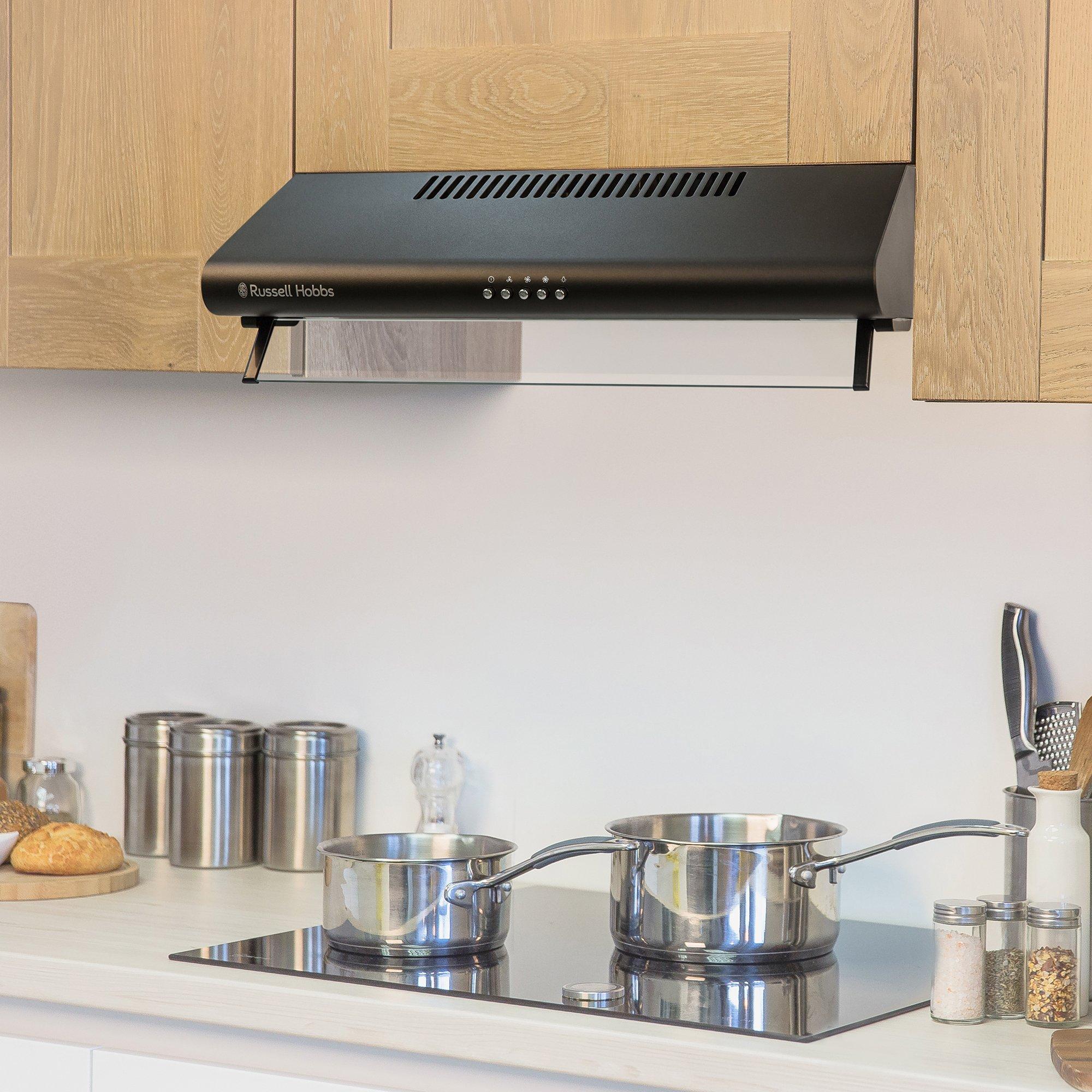 Black - Russell Hobbs - RHVSRCH602B-M 60cm Wide Visor Cooker Hood - 3