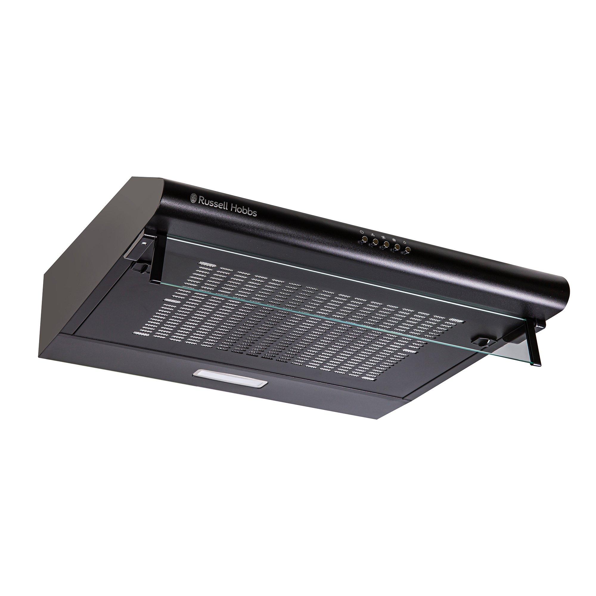 Black - Russell Hobbs - RHVSRCH602B-M 60cm Wide Visor Cooker Hood - 4