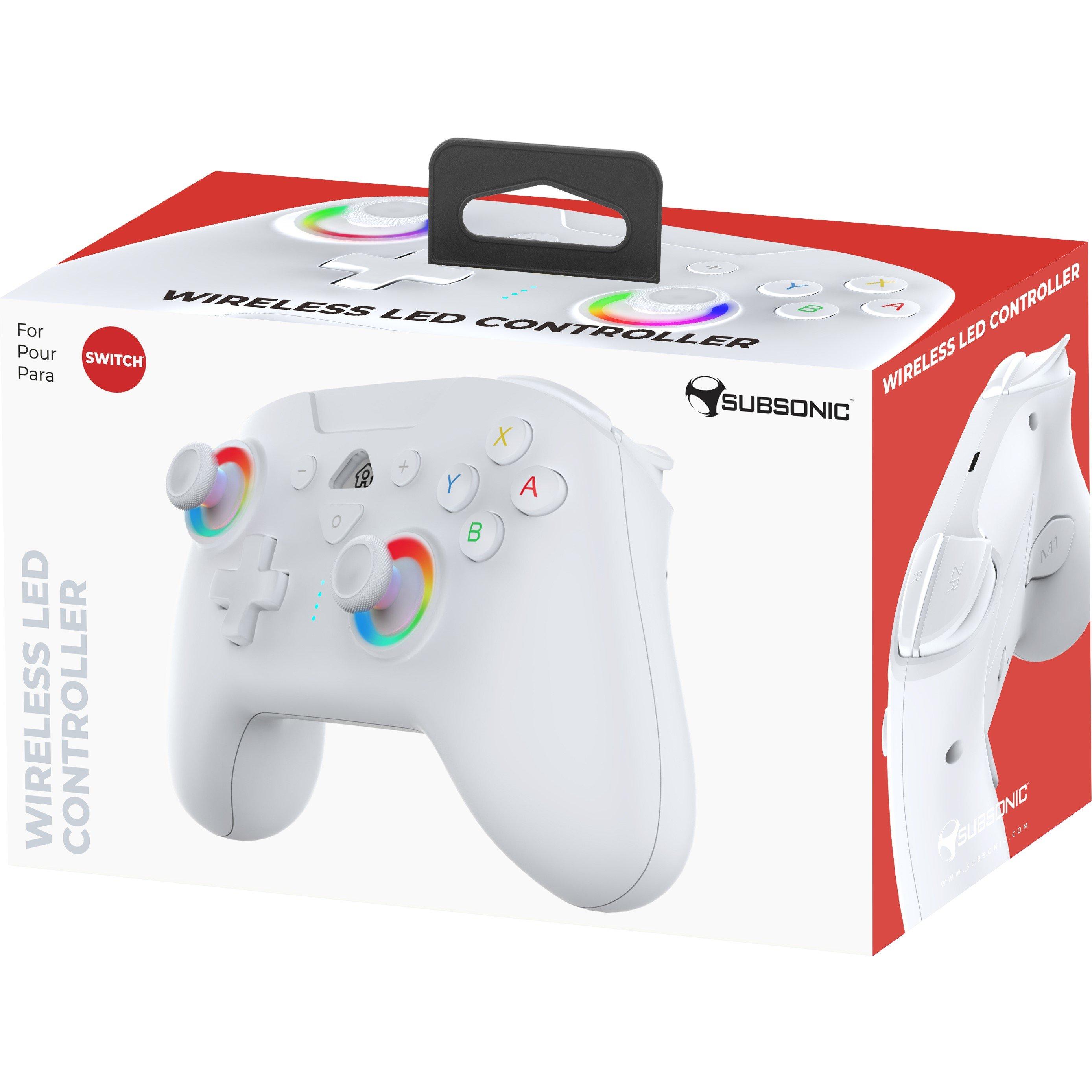 White - Subsonic - Bluetooth Wireless LED Nintendo Switch Controller - 5