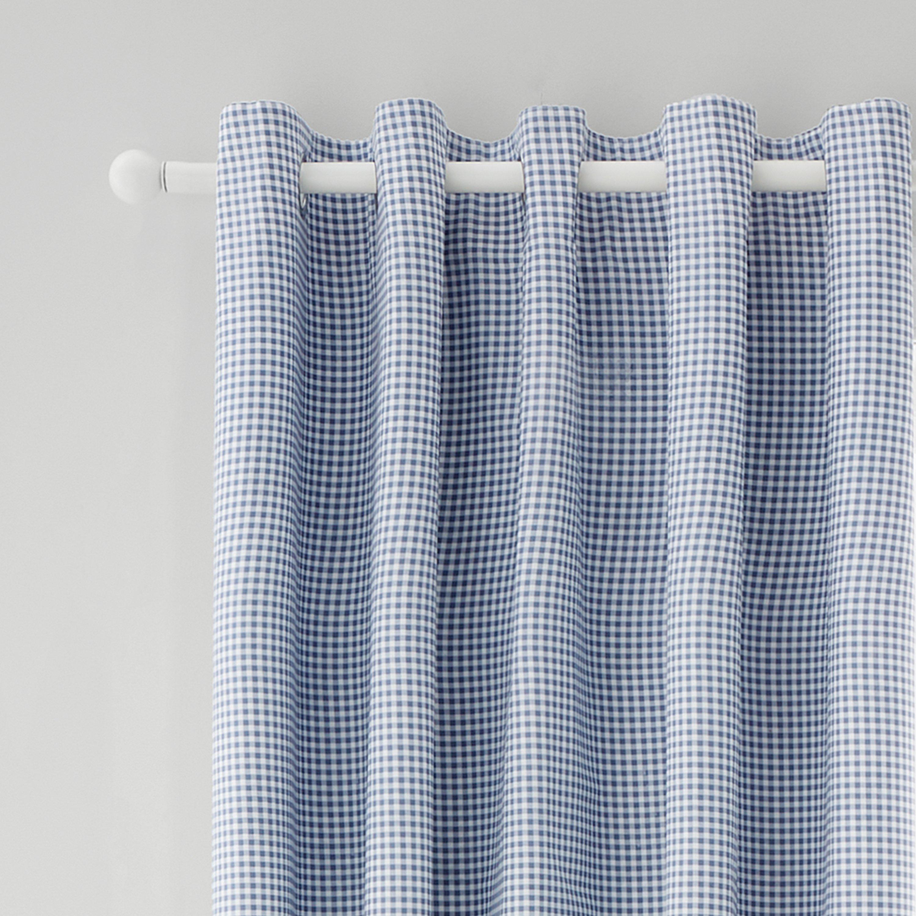 Blue - Catherine Lansfield - Lucie Floral Frill Reversible Eyelet Curtains - 2