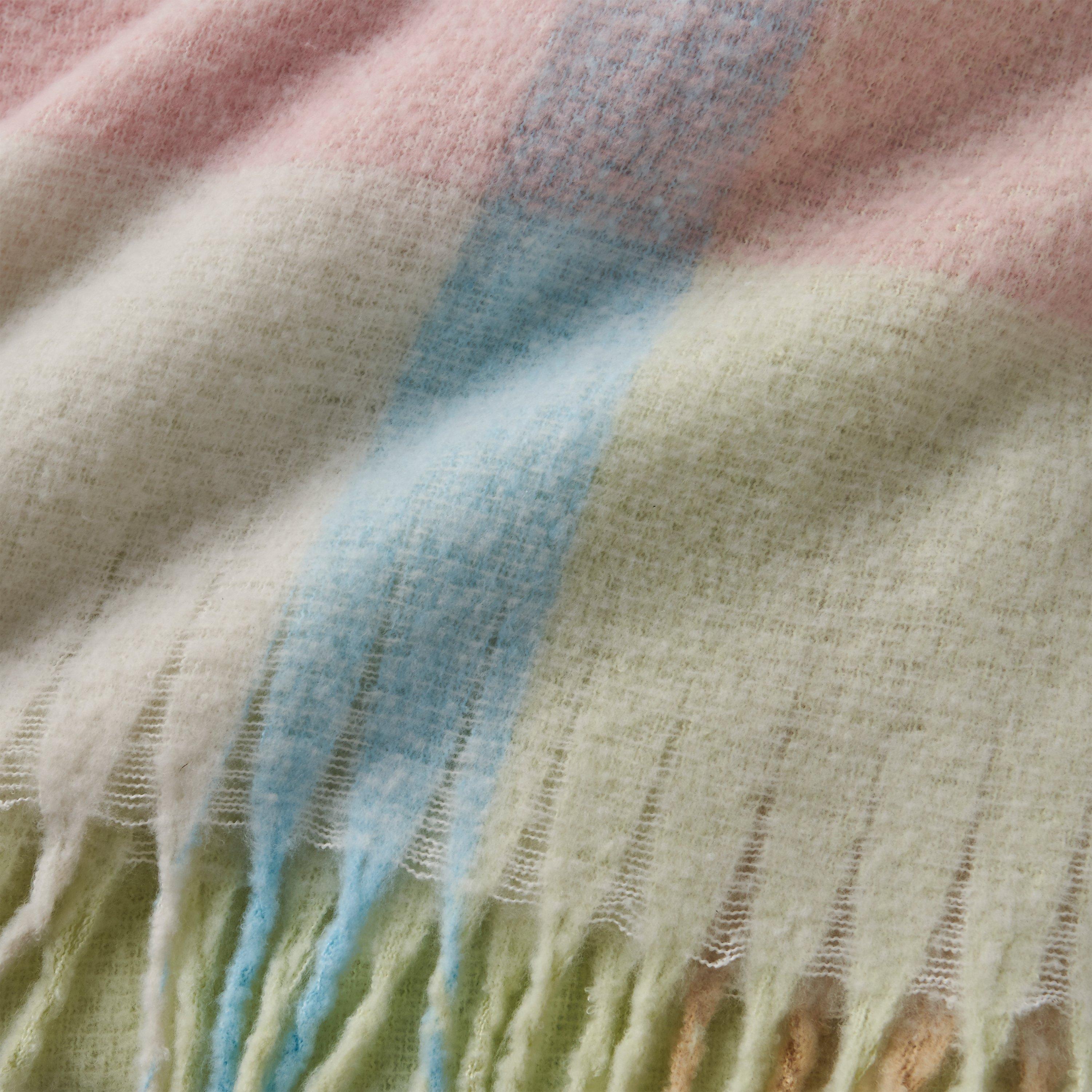 Pastel - Catherine Lansfield - Faux Mohair Check Blanket Throw - 3