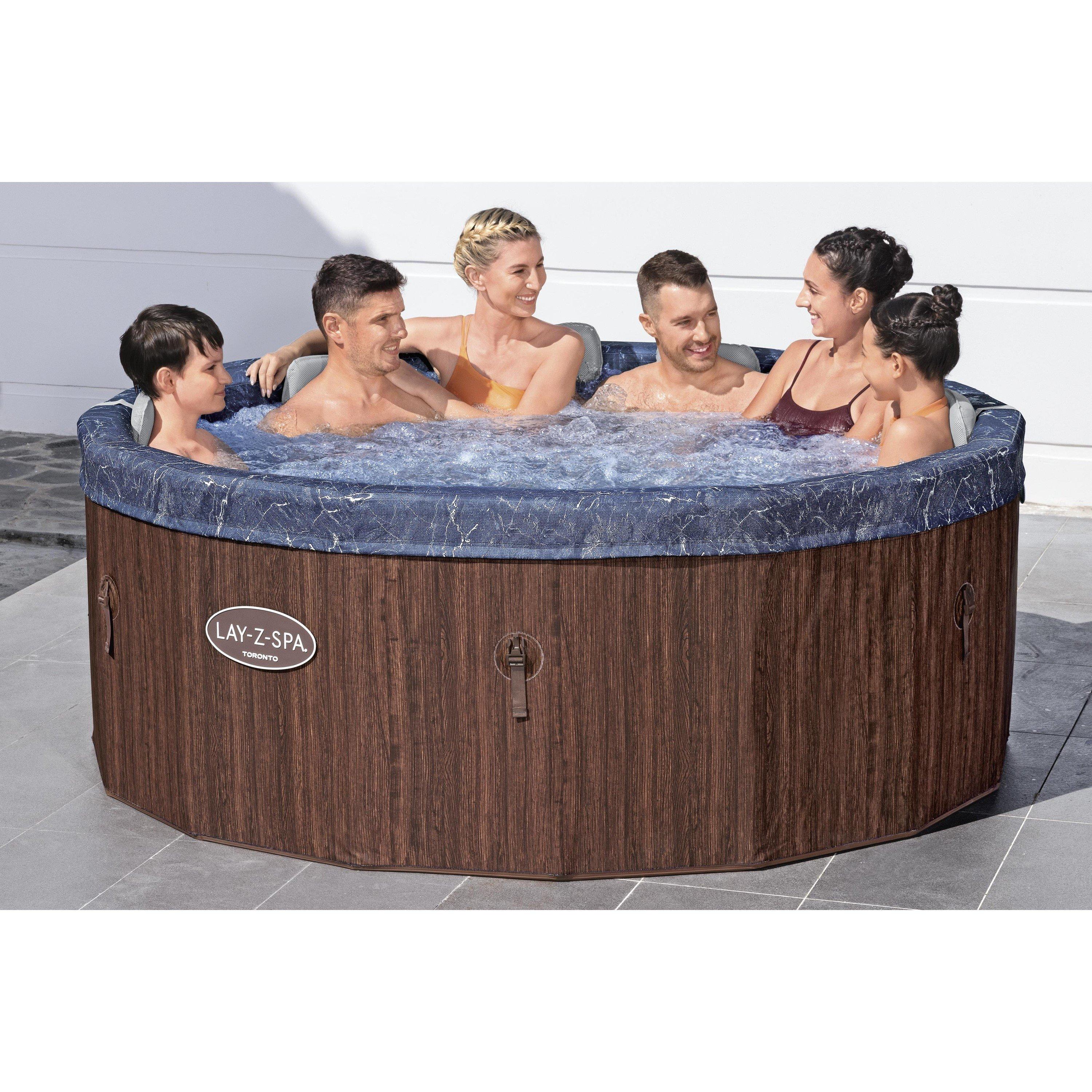 Brown Wood - Lay-Z-Spa - Toronto ThermaCore™ UltraFit™ Smart AirJet™ 7 - 1