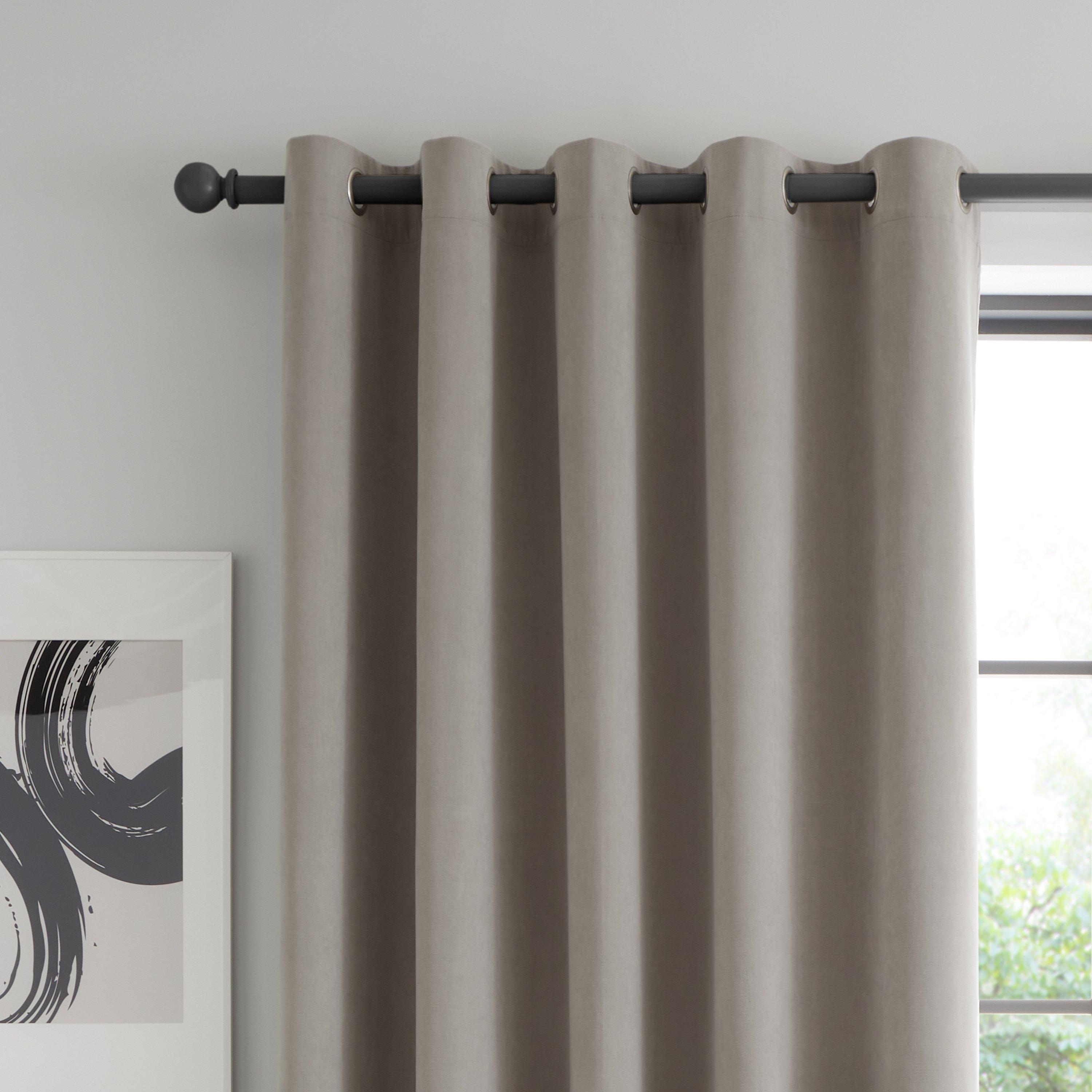 Catherine Lansfield  Wilson Velvet Blackout Thermal Eyelet Curtains - Grey - 117x183cm