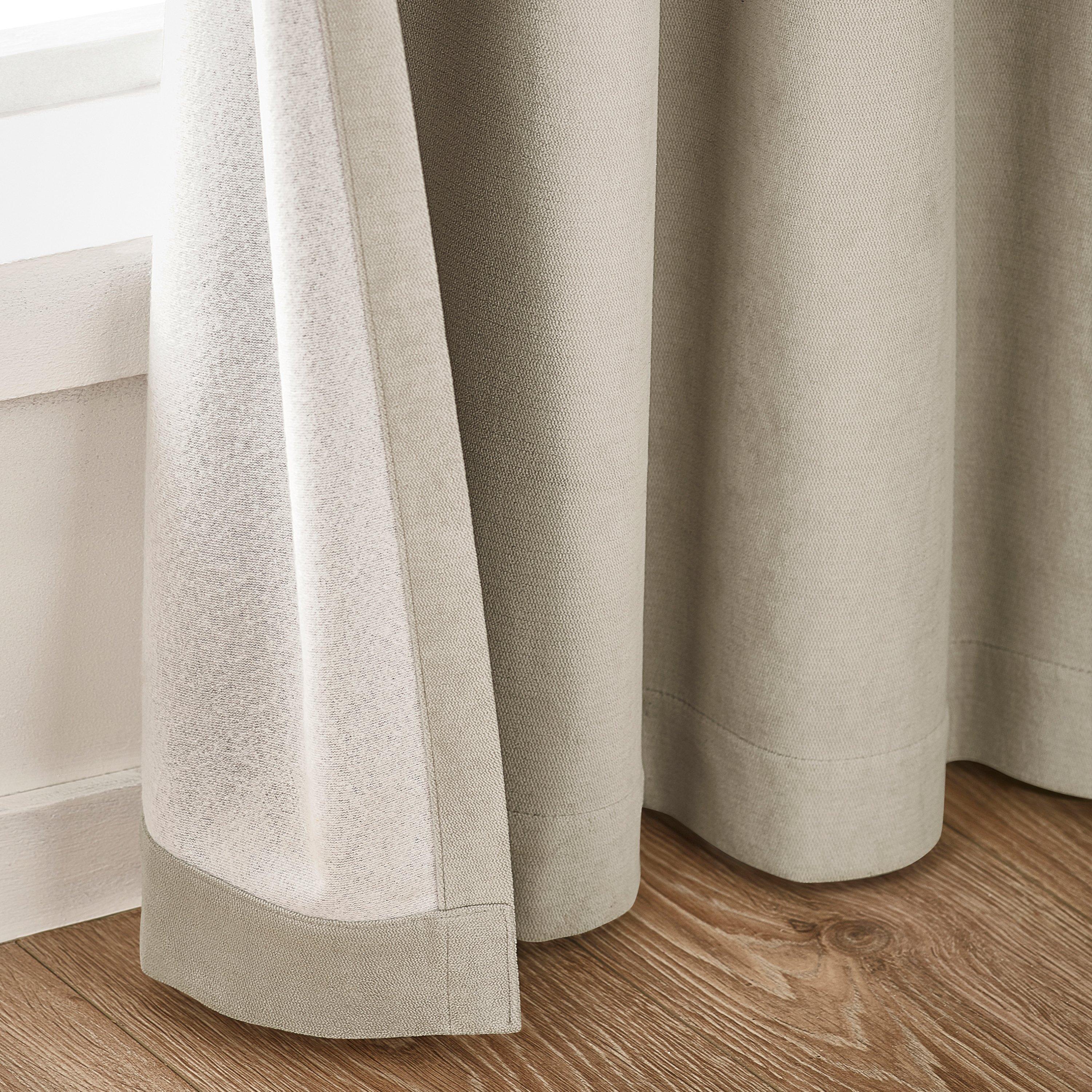 Natural - Catherine Lansfield - Wilson Velvet Blackout Thermal Eyelet Curtains - 4