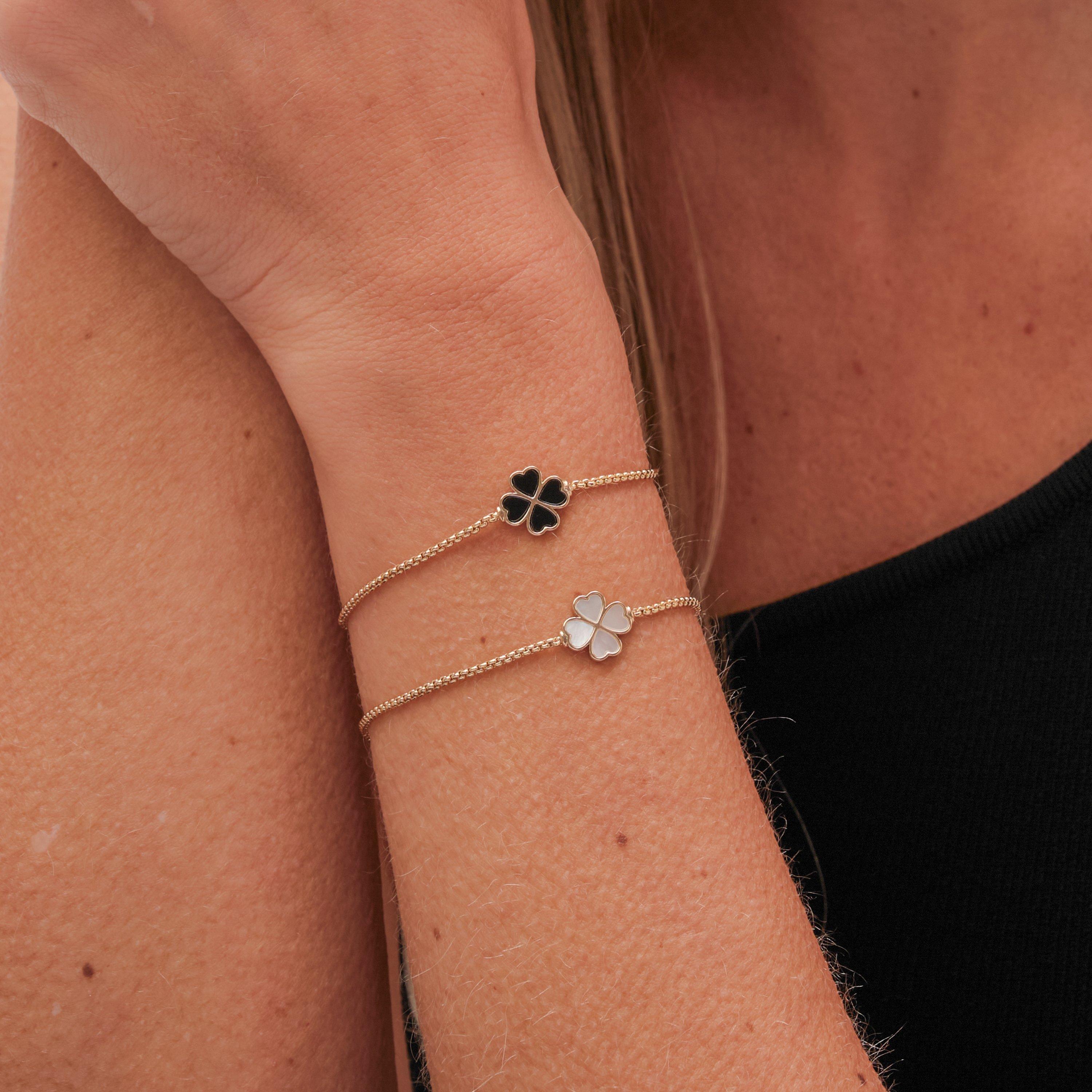 Gold - Jon Richard - Gold Plated Jet Heart Clover Toggle Bracelet - 4