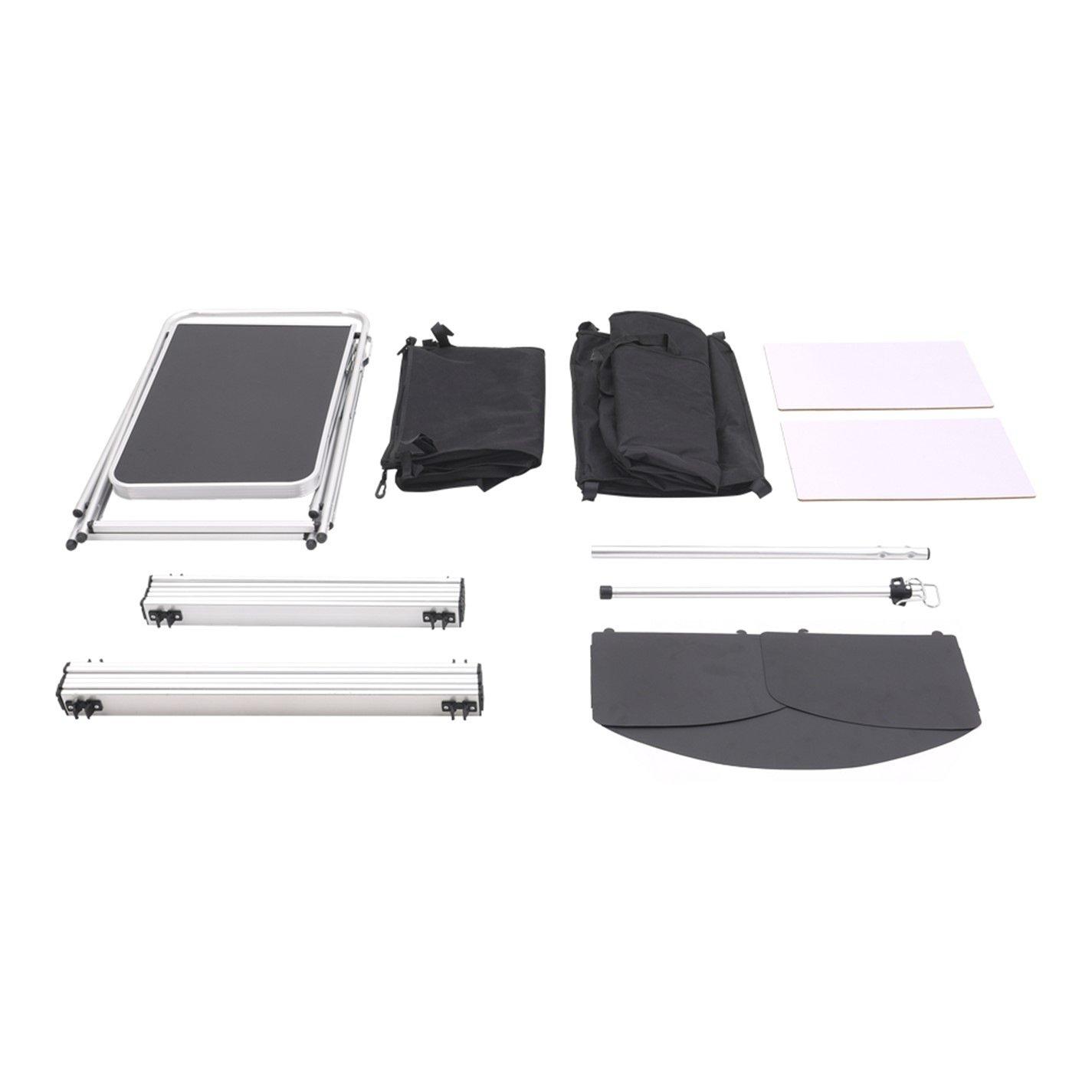 Black - Breeins Camping - Aluminum Camp Kitchen with Storage and Tables - 5