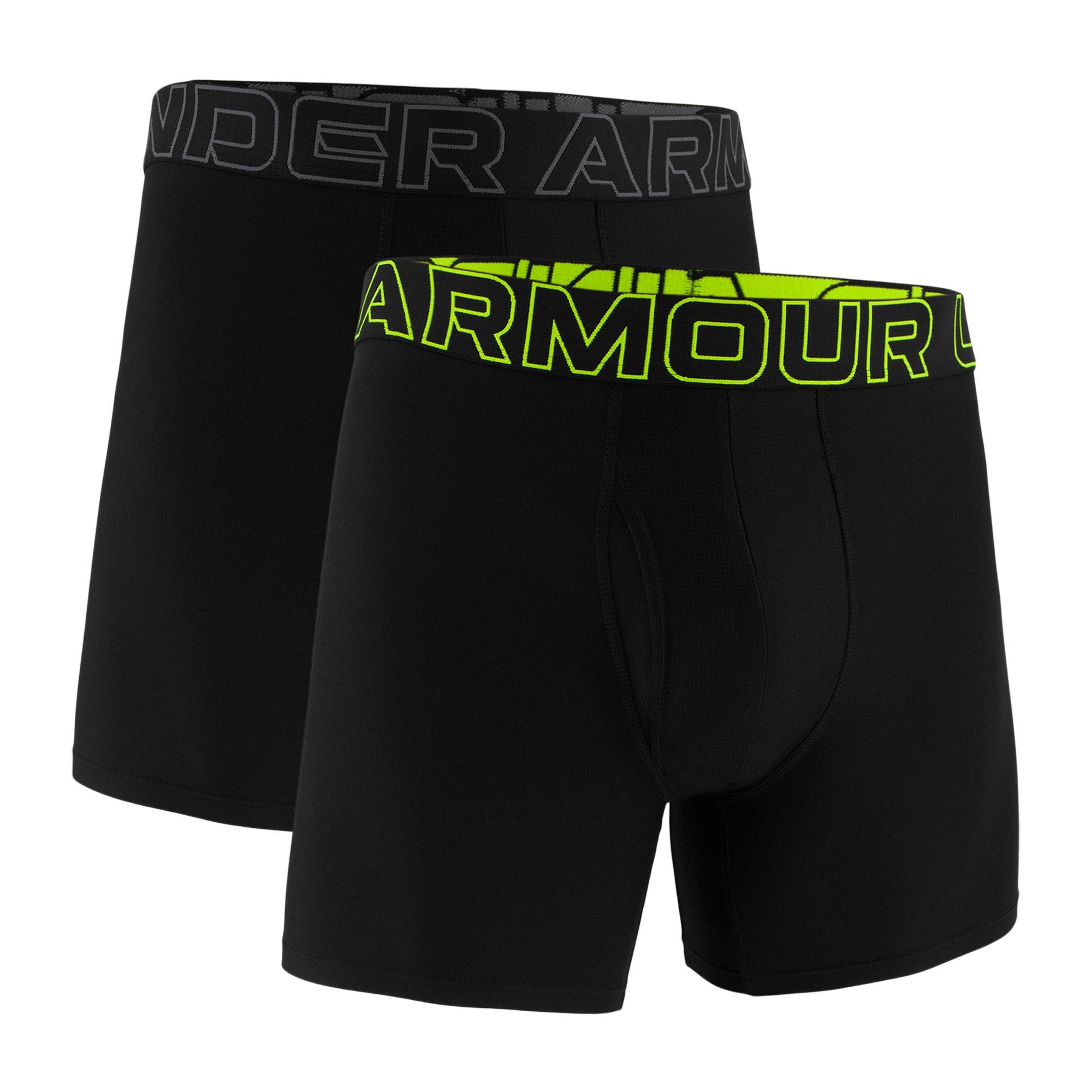 Black/Bright - Under Armour - 2pk 6In Tech 2 Mens Boxers - 1