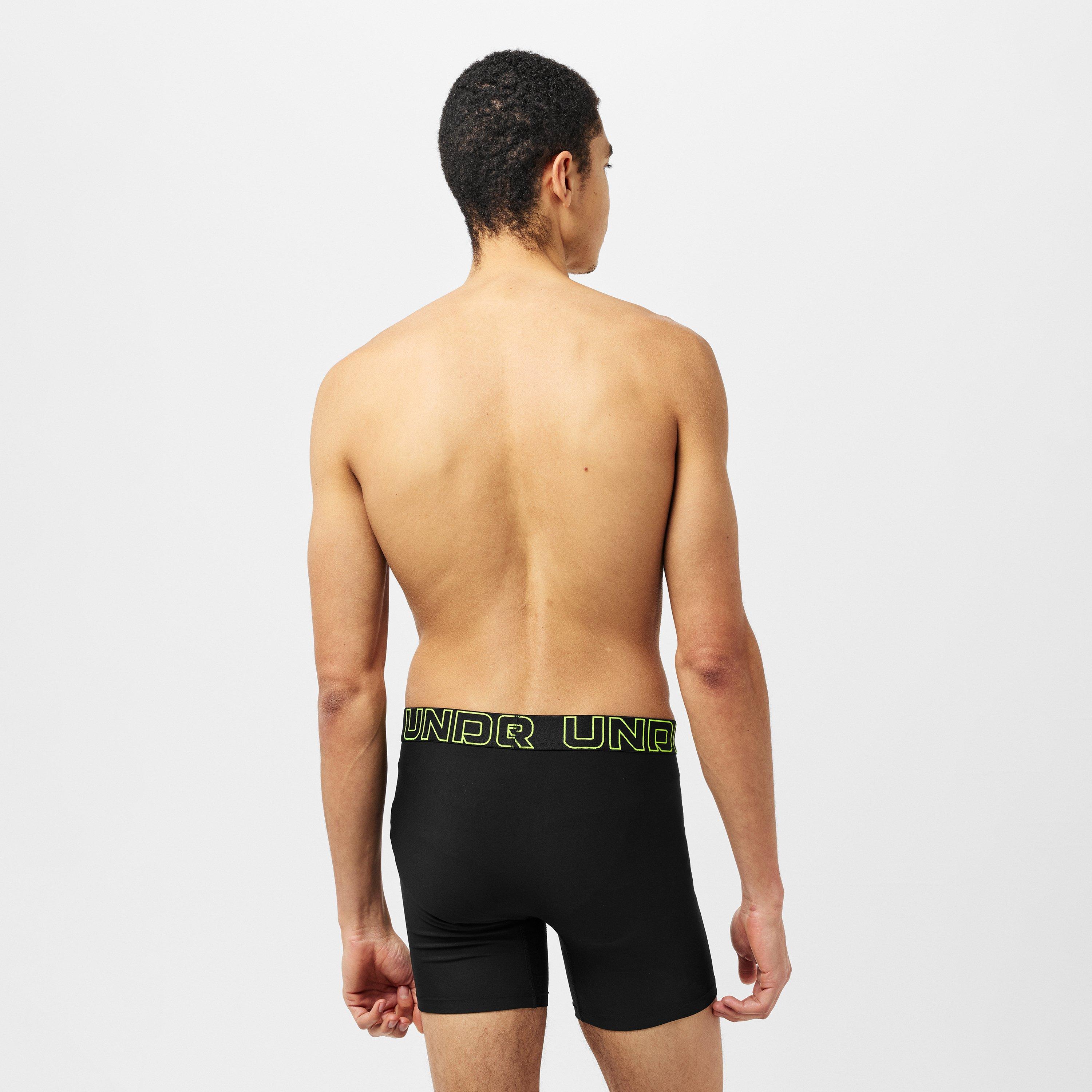 Black/Bright - Under Armour - 6In Tech 2 Mens Boxers - 3