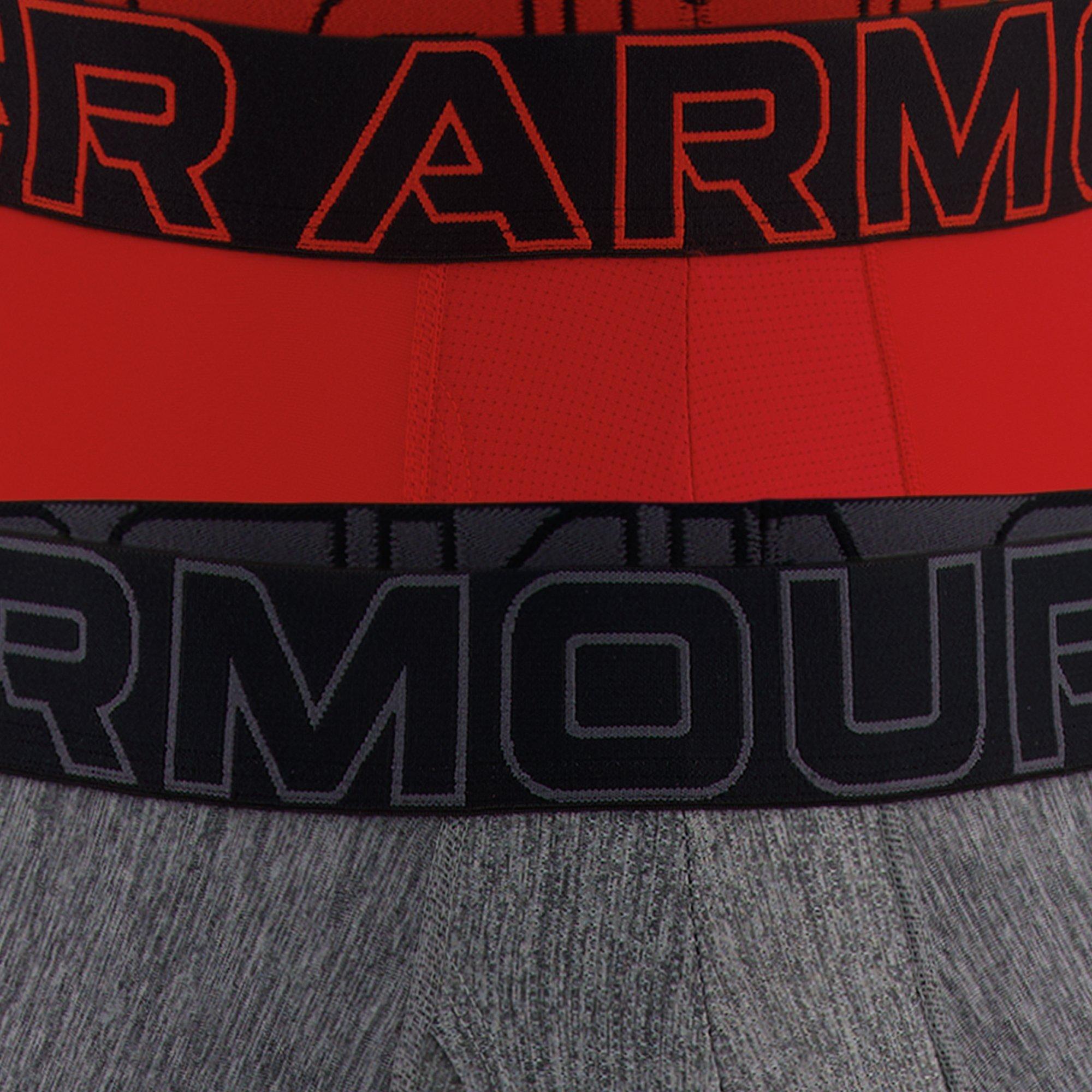 Red/Grey - Under Armour - 2pk 6In Tech 2 Mens Boxers - 2