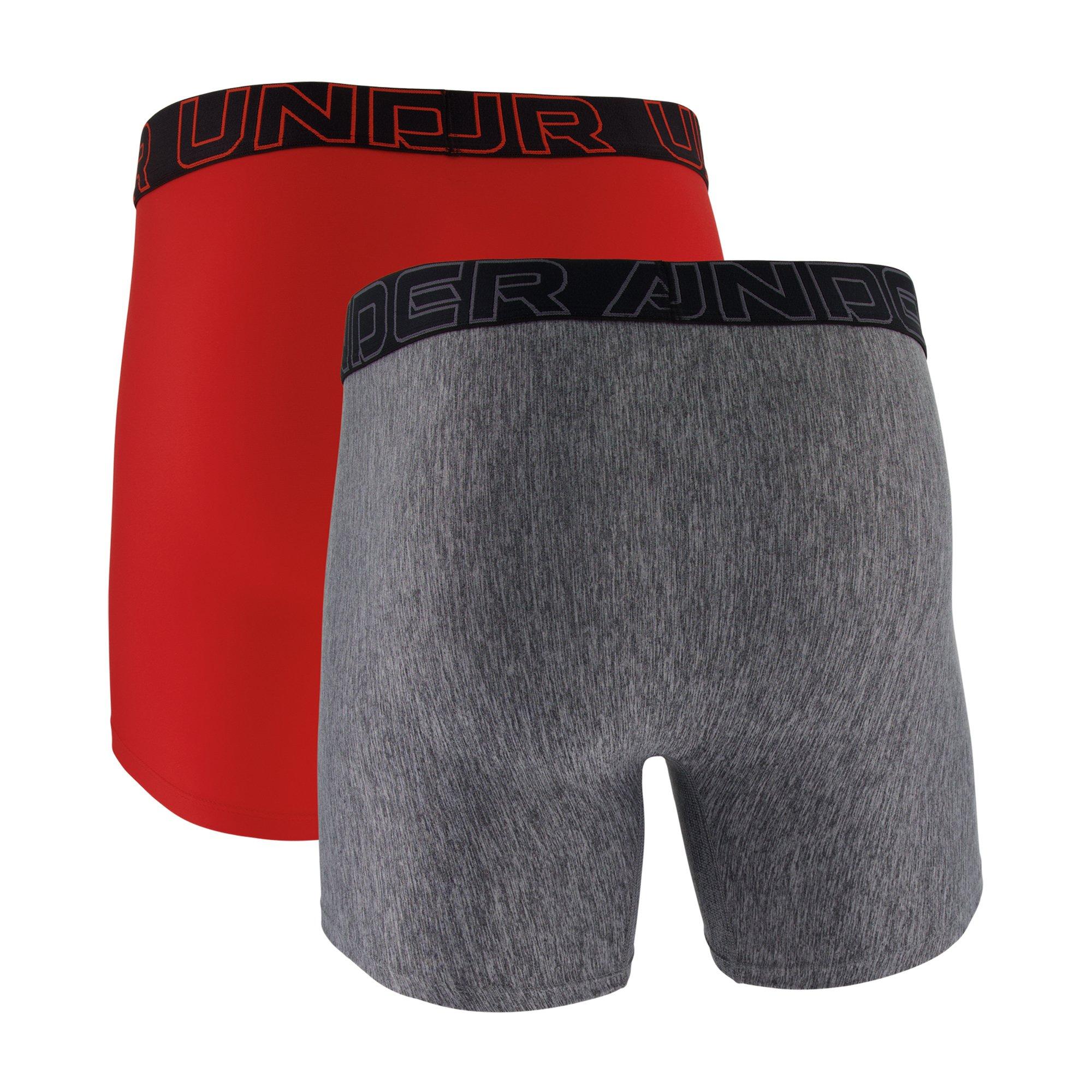 Red/Grey - Under Armour - 2pk 6In Tech 2 Mens Boxers - 3