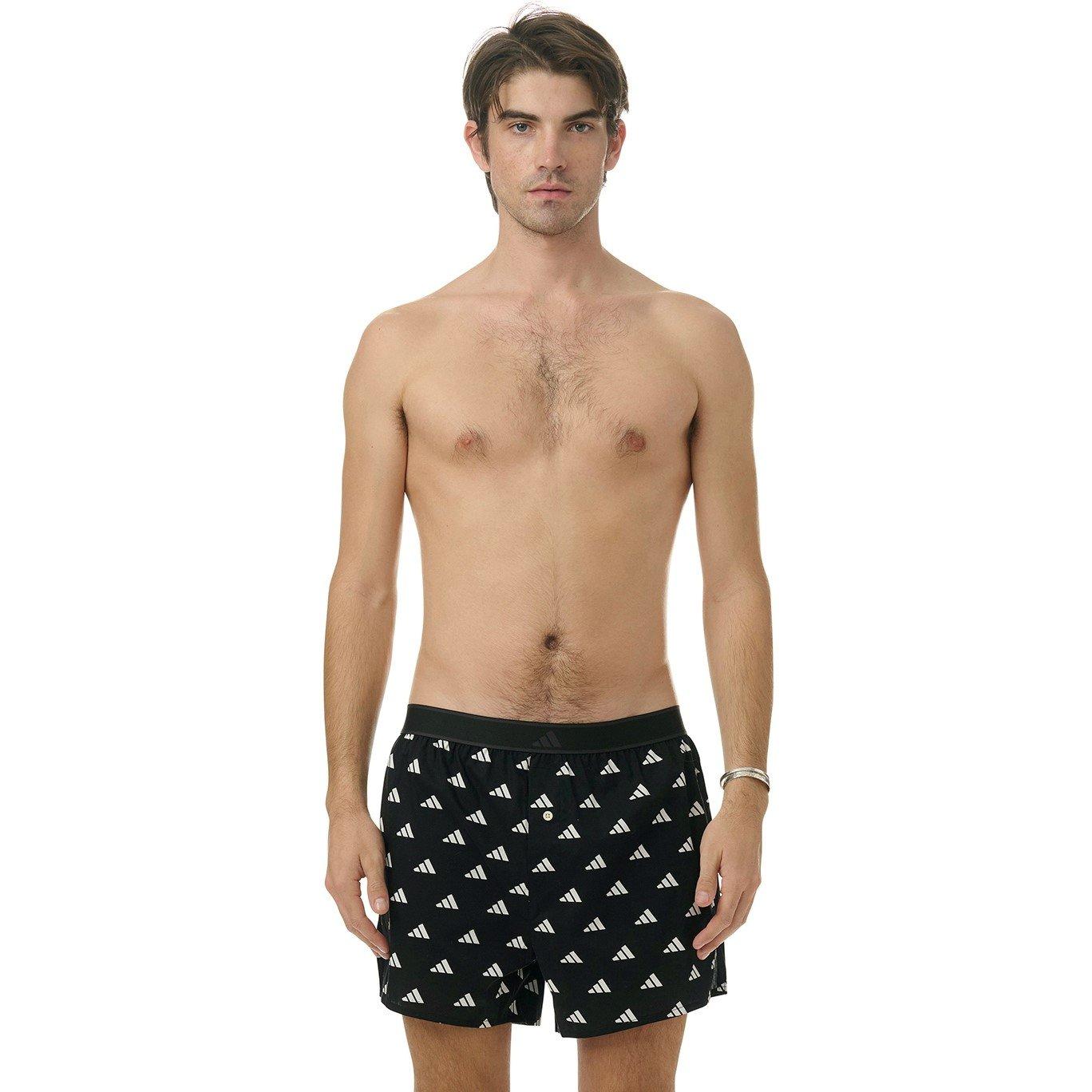 Adidas Men's Active Woven Boxer (2Pk) - Black - Medium