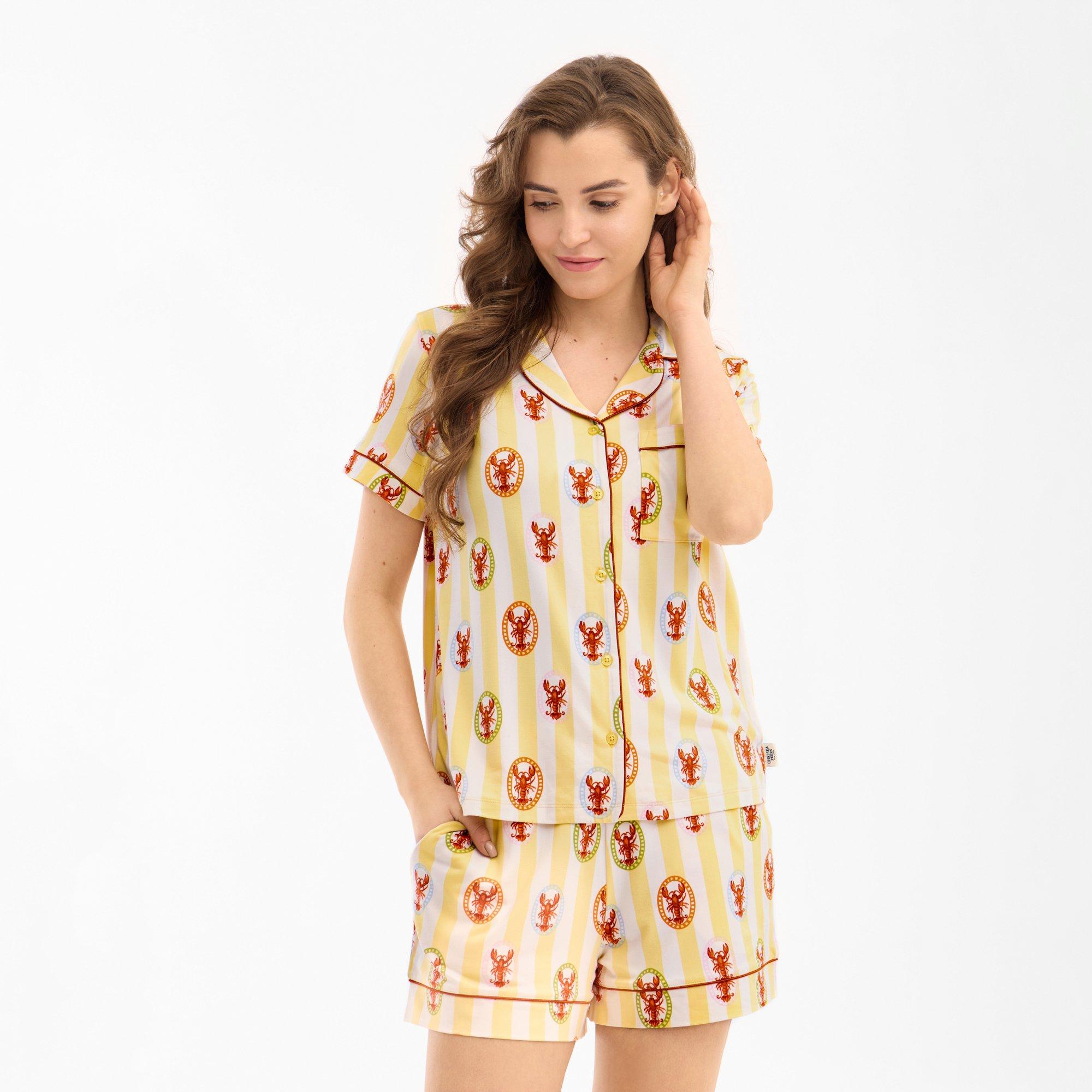 Yellow - Chelsea Peers - Women's Shorts and Short-Sleeve Top Pyjama Set - 2