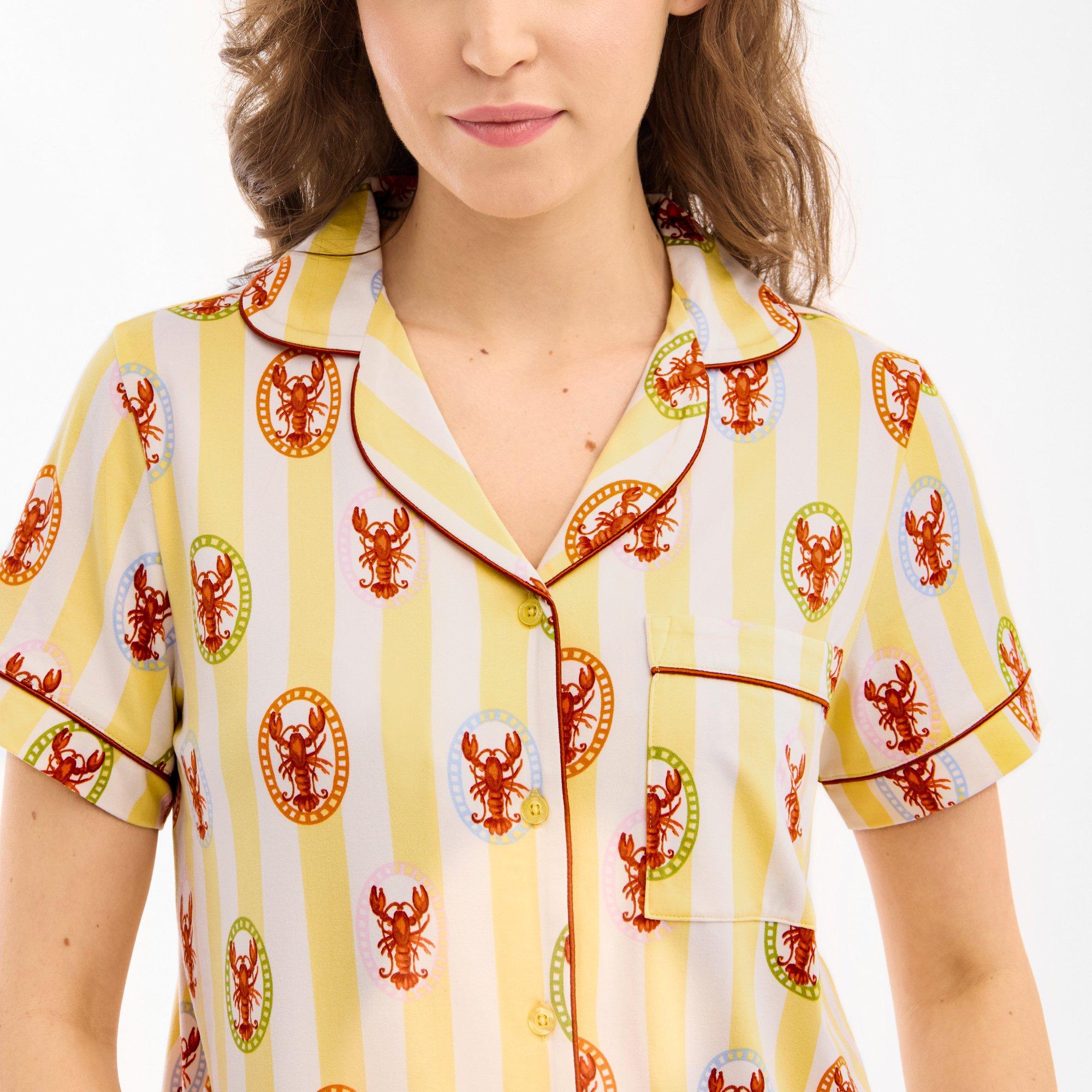 Yellow - Chelsea Peers - Women's Shorts and Short-Sleeve Top Pyjama Set - 3