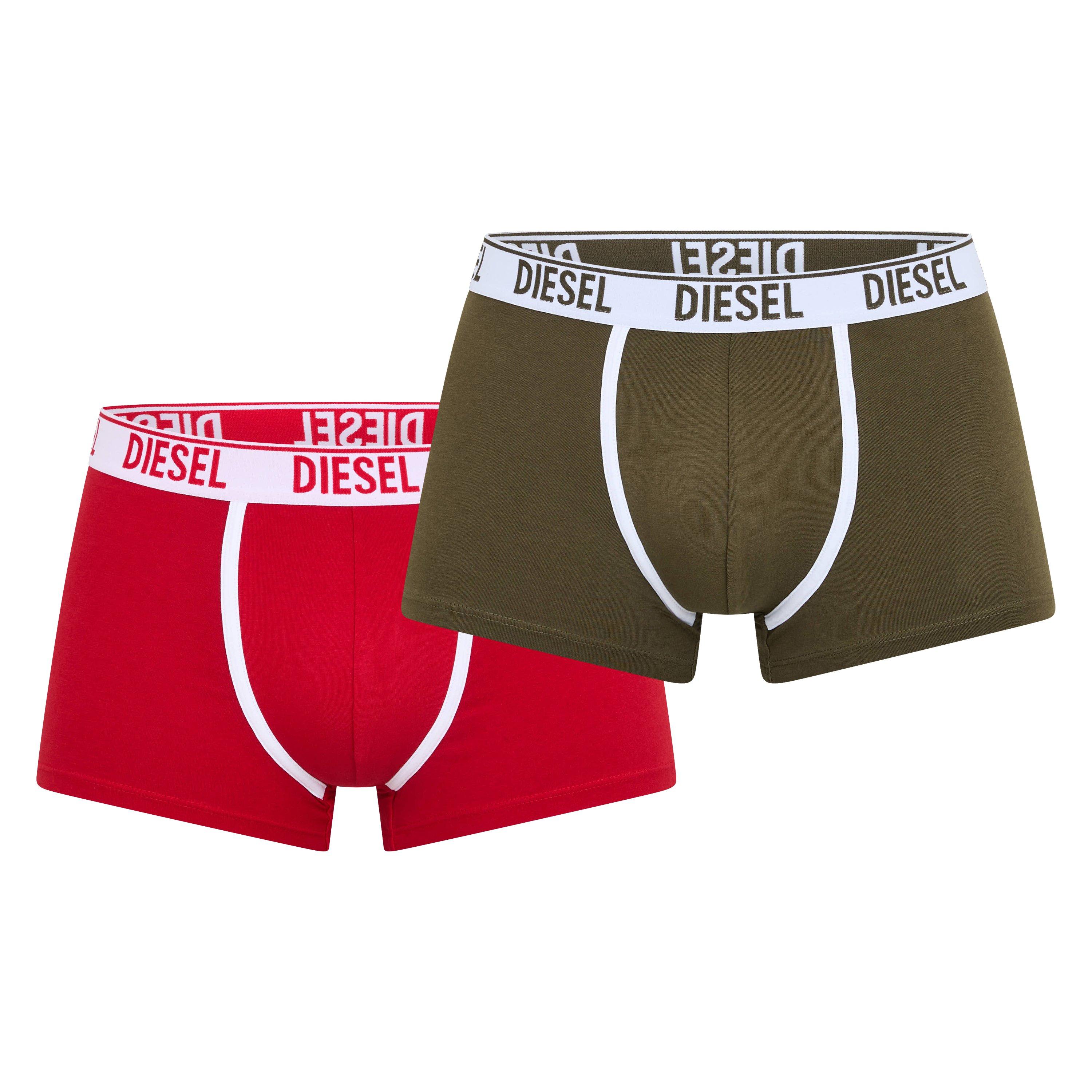 Diesel Men's Boxers - Green+Red - Medium