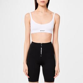 Off White Helvetica Logo Basic Rib Bra