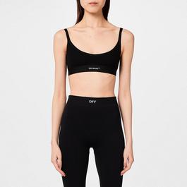 Off White Helvetica Logo Basic Rib Bra