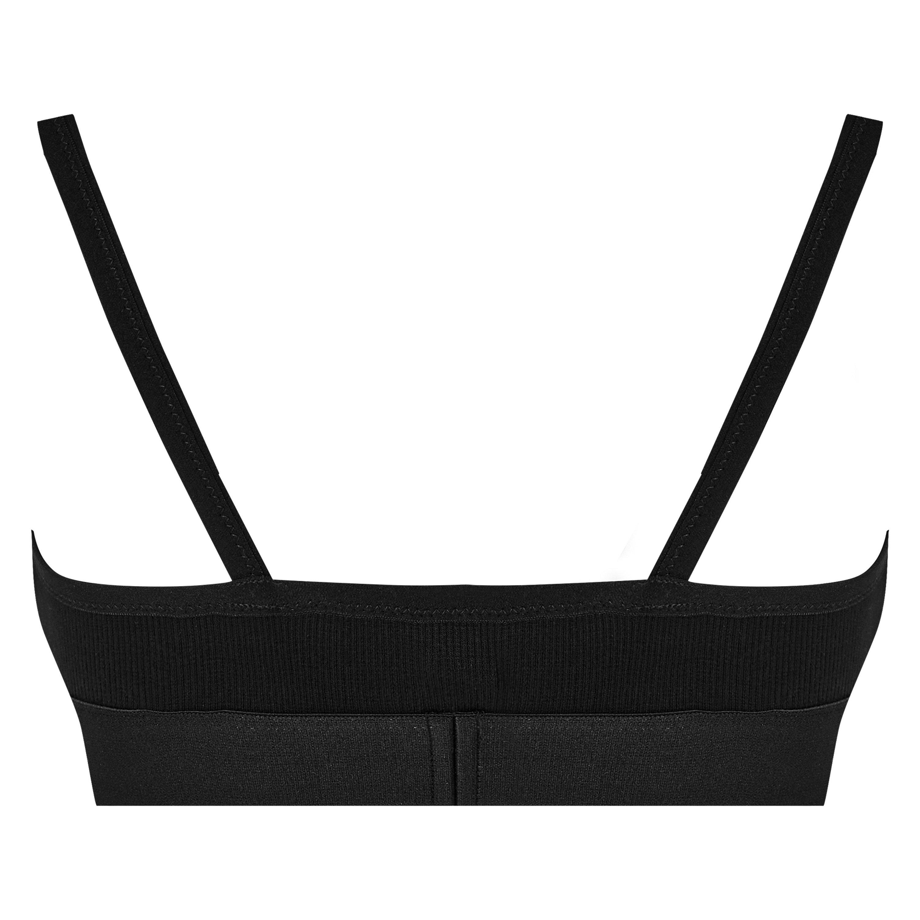 Black 1001 - Off White - Women's Helvetica Logo Basic Rib Bra, Iconic Design - 6