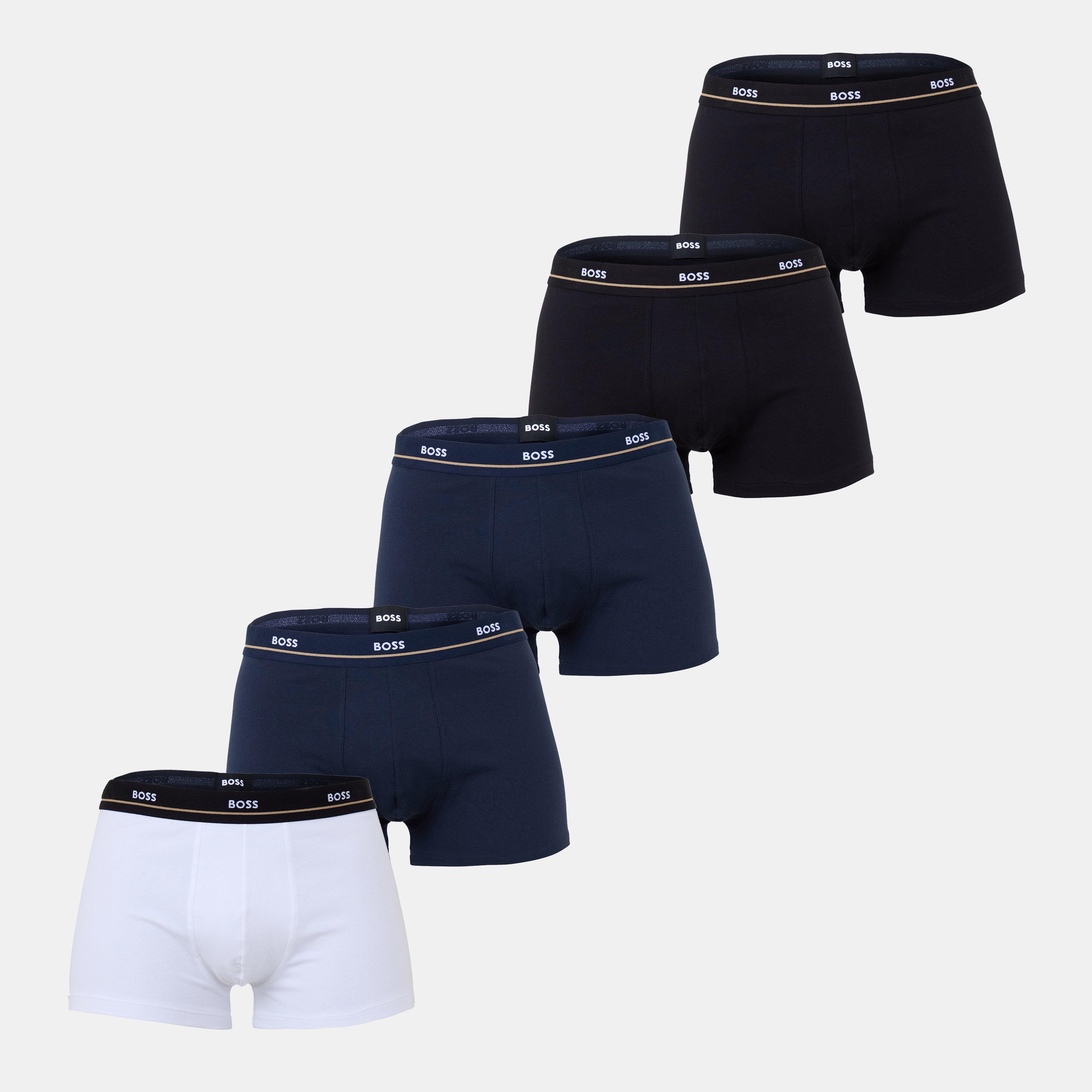 Boss Men's Essential Boxers - Open Blue - L