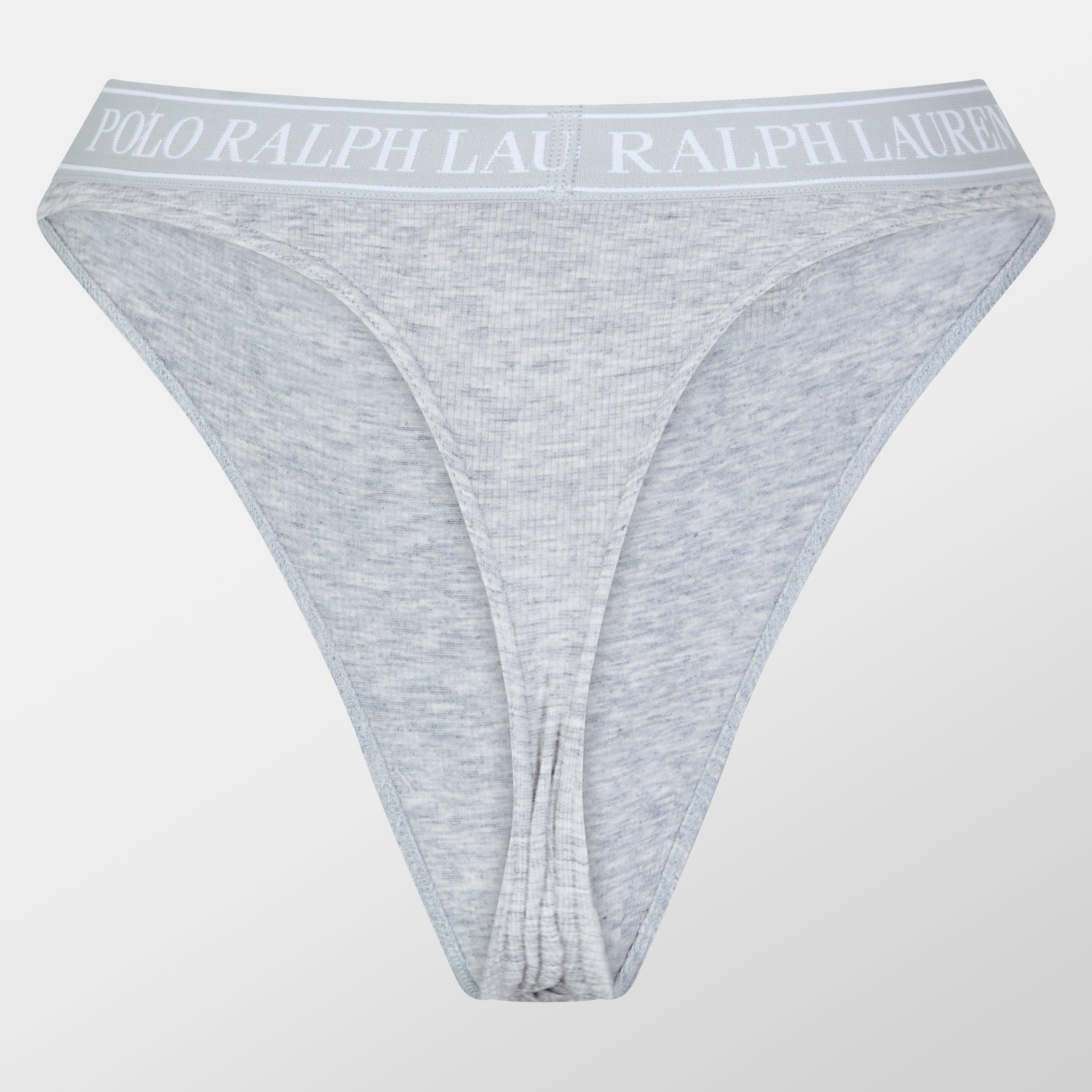 Heather Grey - Polo Ralph Lauren - Mid-Rise Thong Underwear - 2